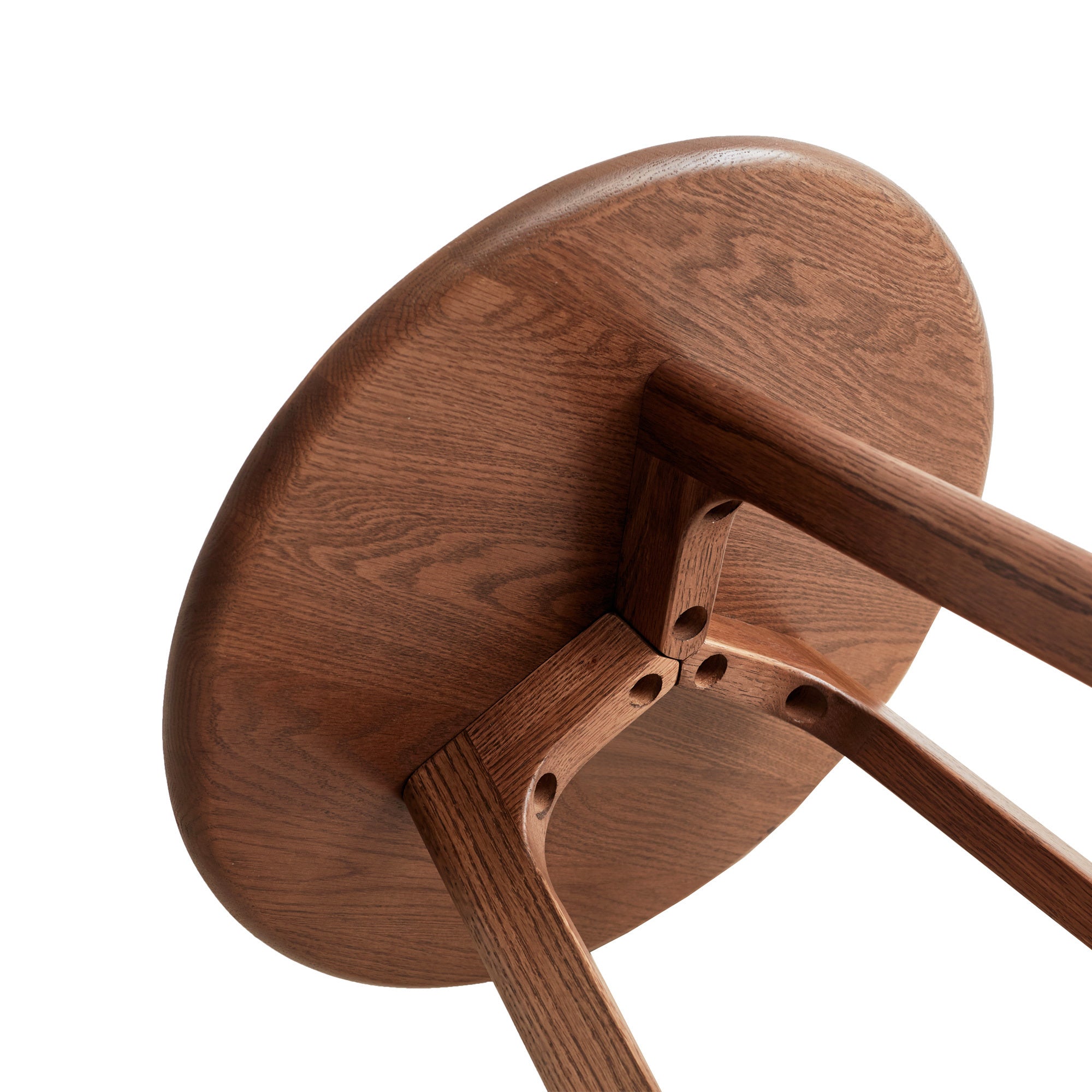 Natural Solid Oak Wood Round End Table-thumbmail-7