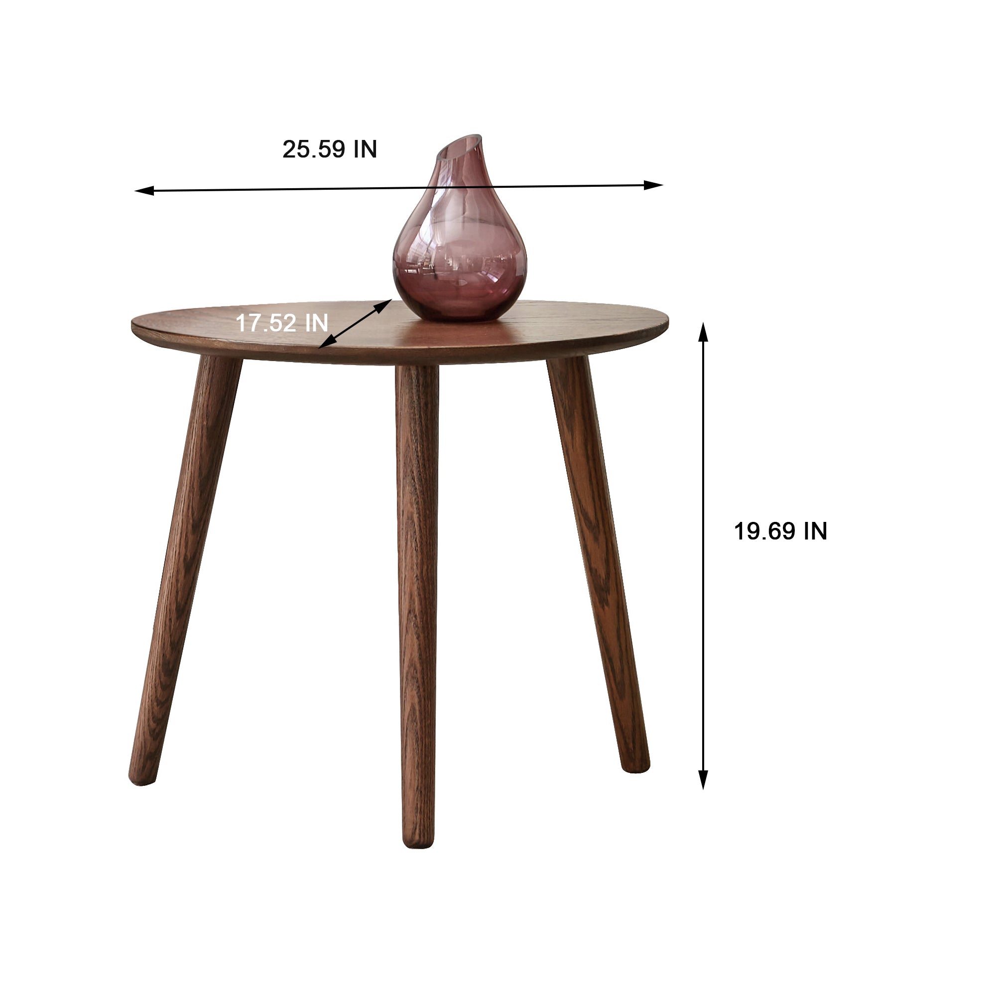 Solid Oak Wood Side Table-thumbmail-9