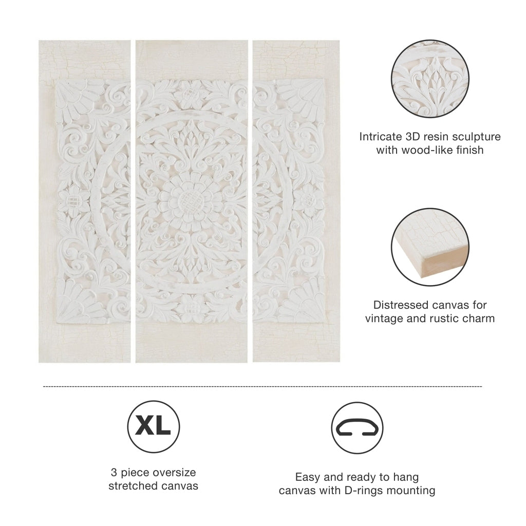 Triptych 3-Piece Dimensional Resin Canvas Wall Art Set-thumbmail-8