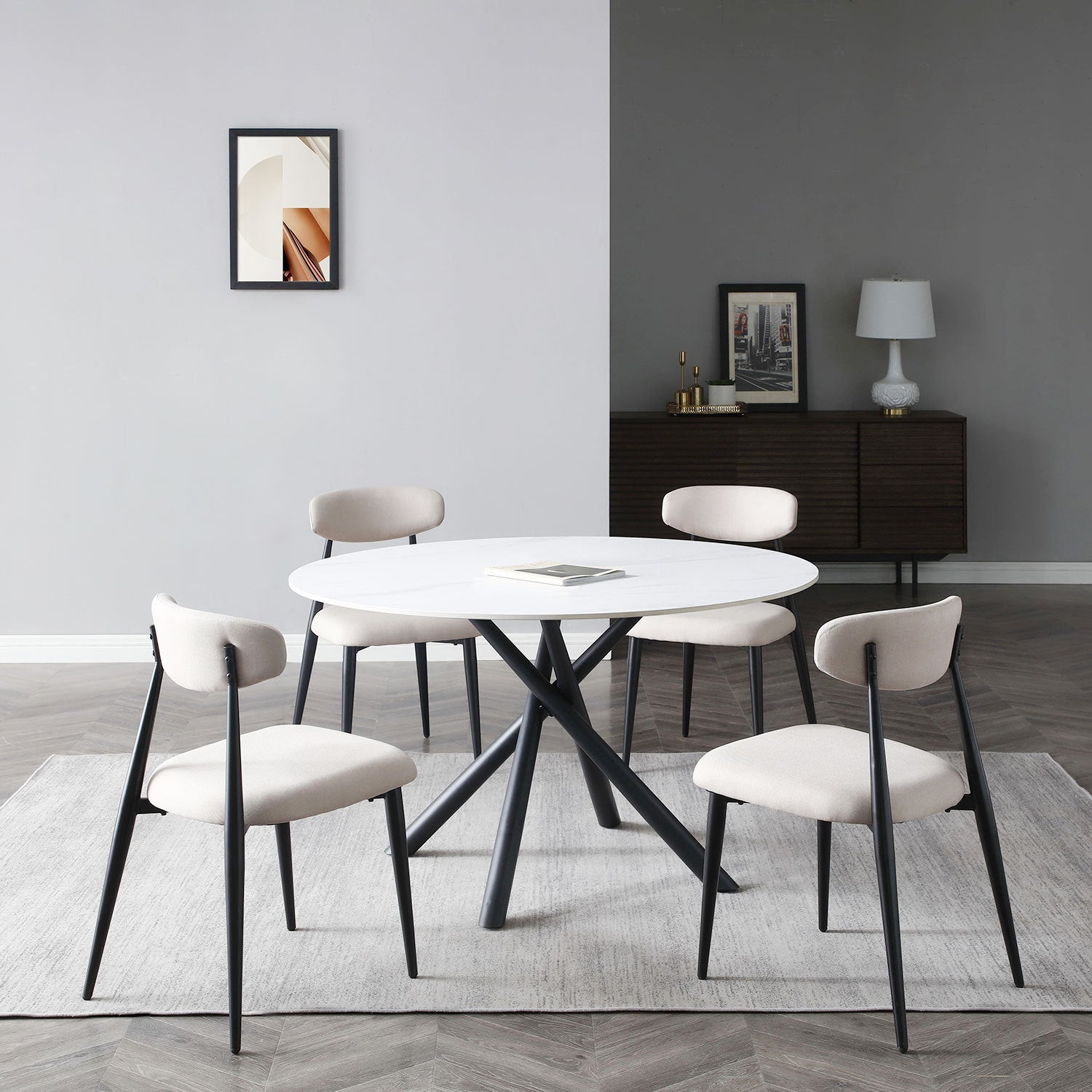 Set of 4 Upholstered Dining Chairs-thumbmail-10