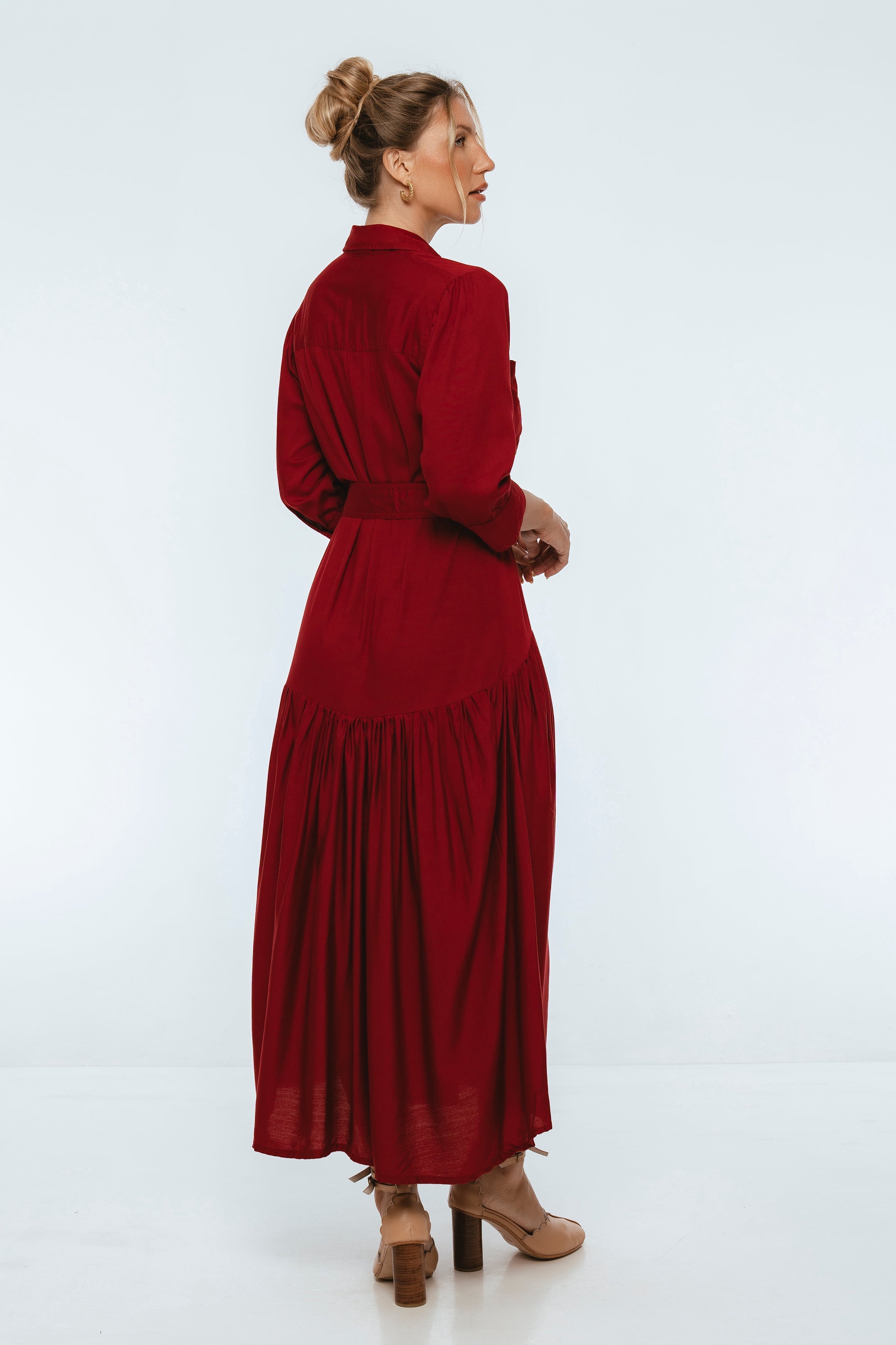 Colette Long Sleeve Shirt Dress-thumbmail-5