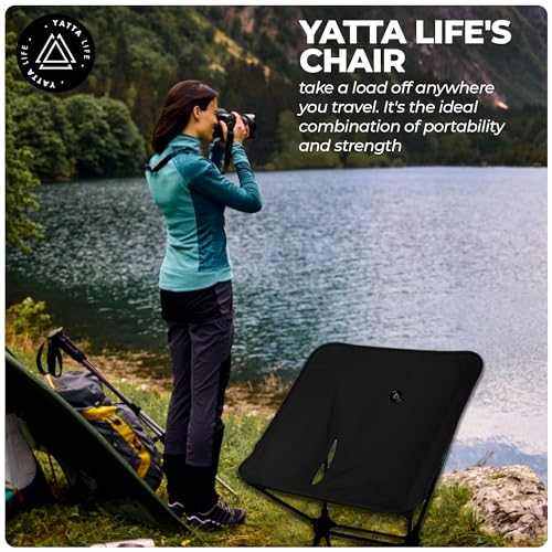 Low Back Ultralight Folding Camping Chairs With Storage Pouch - Black-thumbmail-2