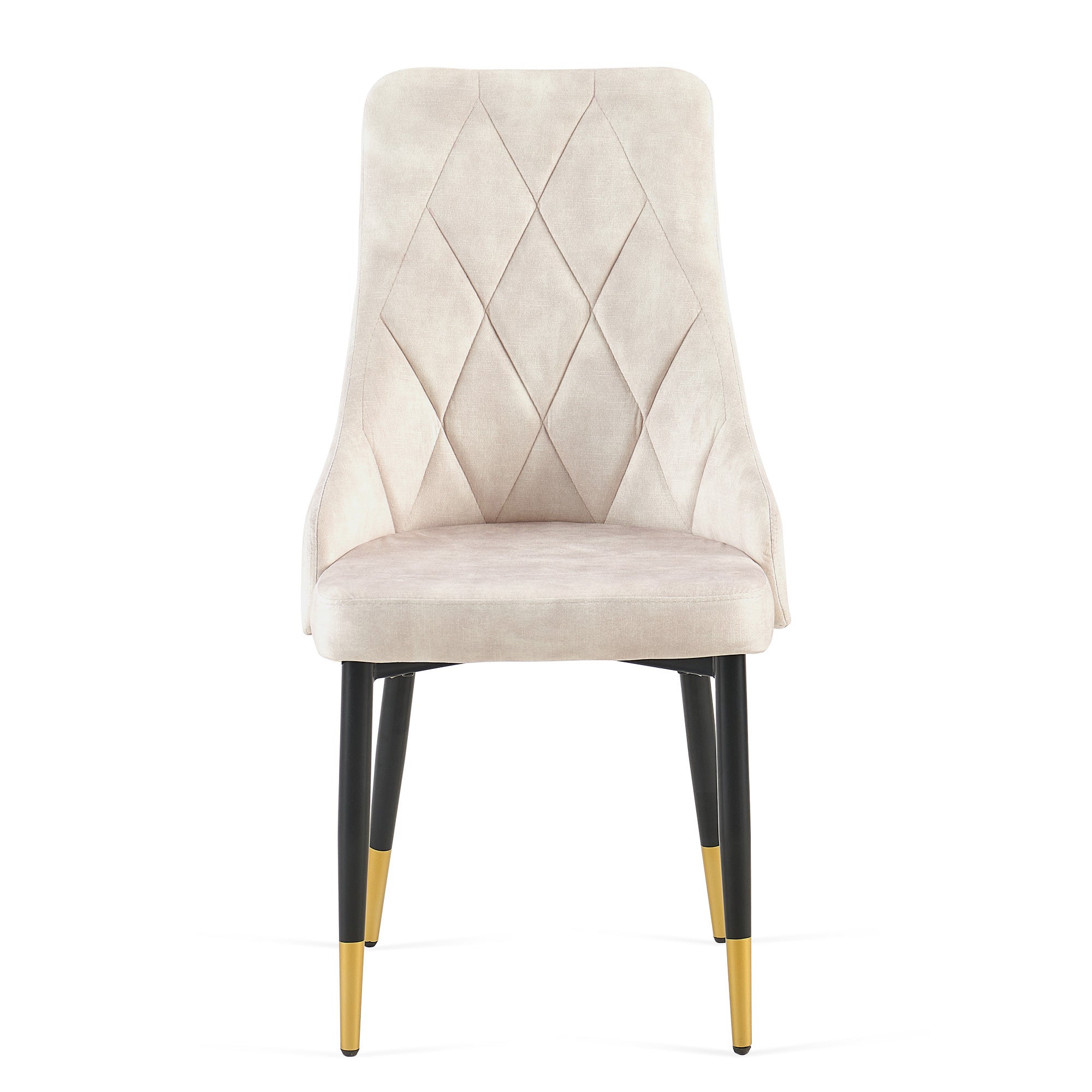 Set of 4 Beige Armless Dining Chairs-thumbmail-2