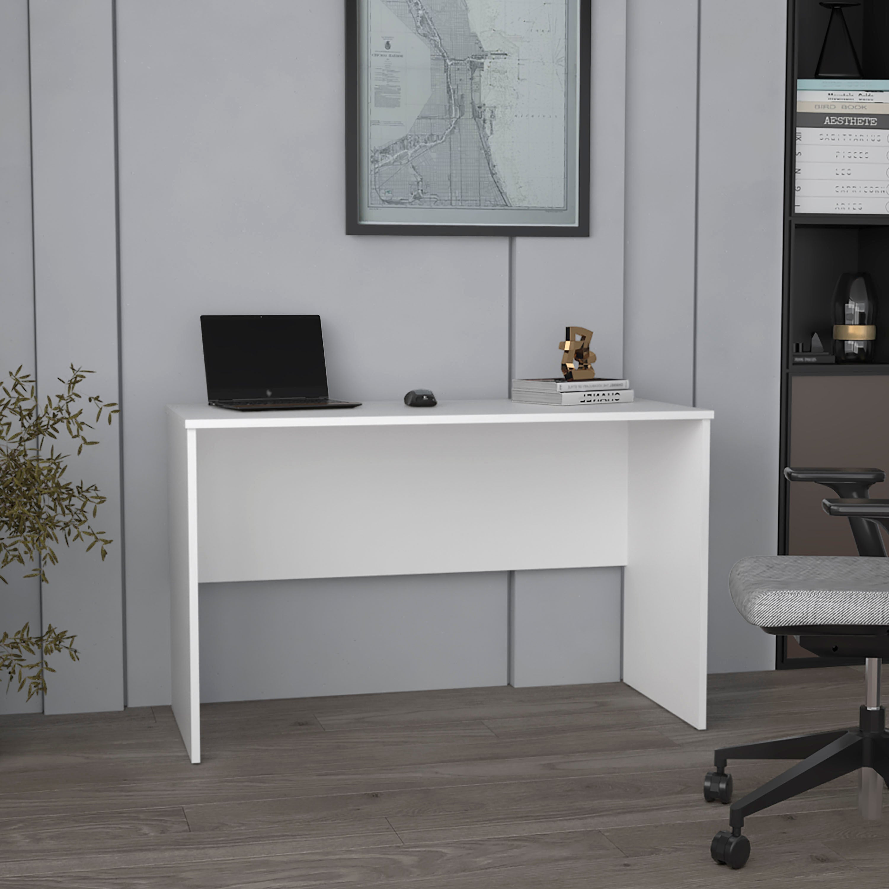 Malibu 47' Wide Study Modern White Desk-thumbmail-7