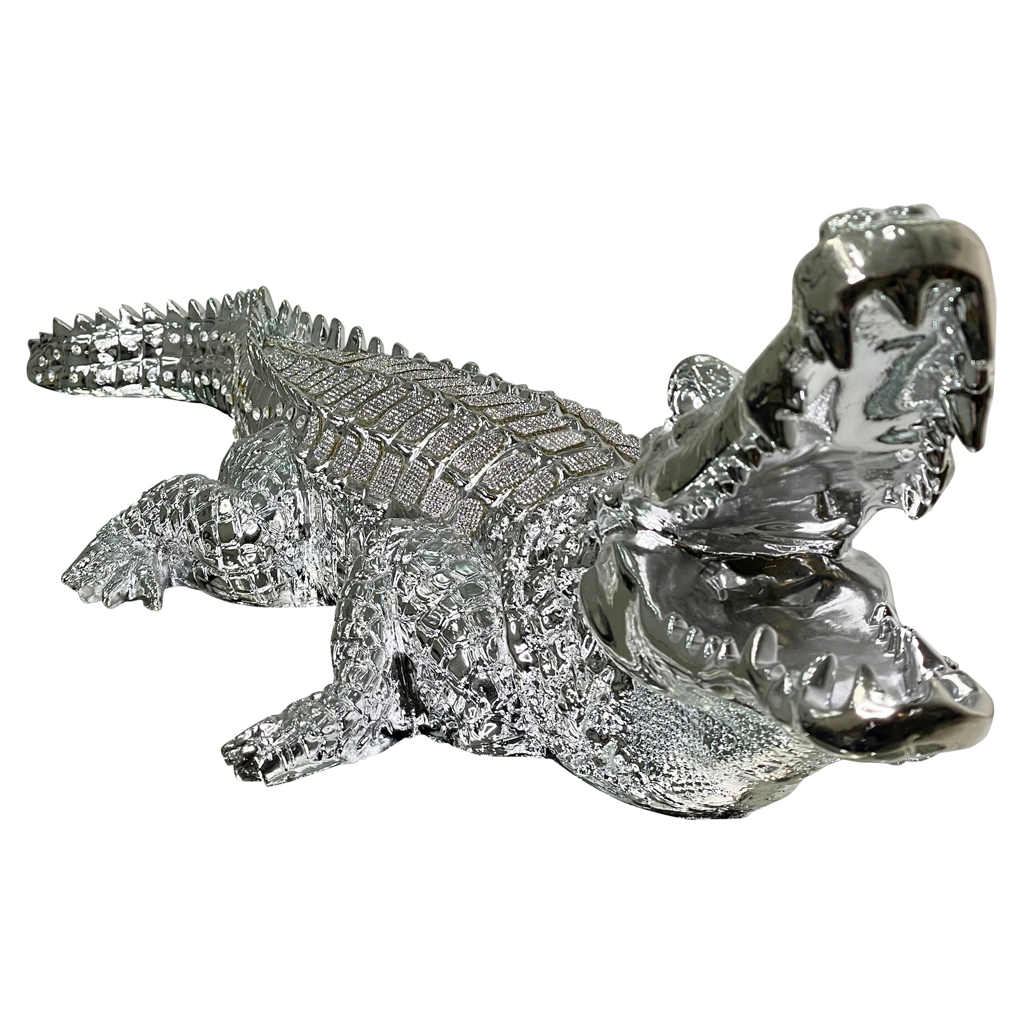 Ambrose Diamond Encrusted Chrome Plated Crocodile-thumbmail-4