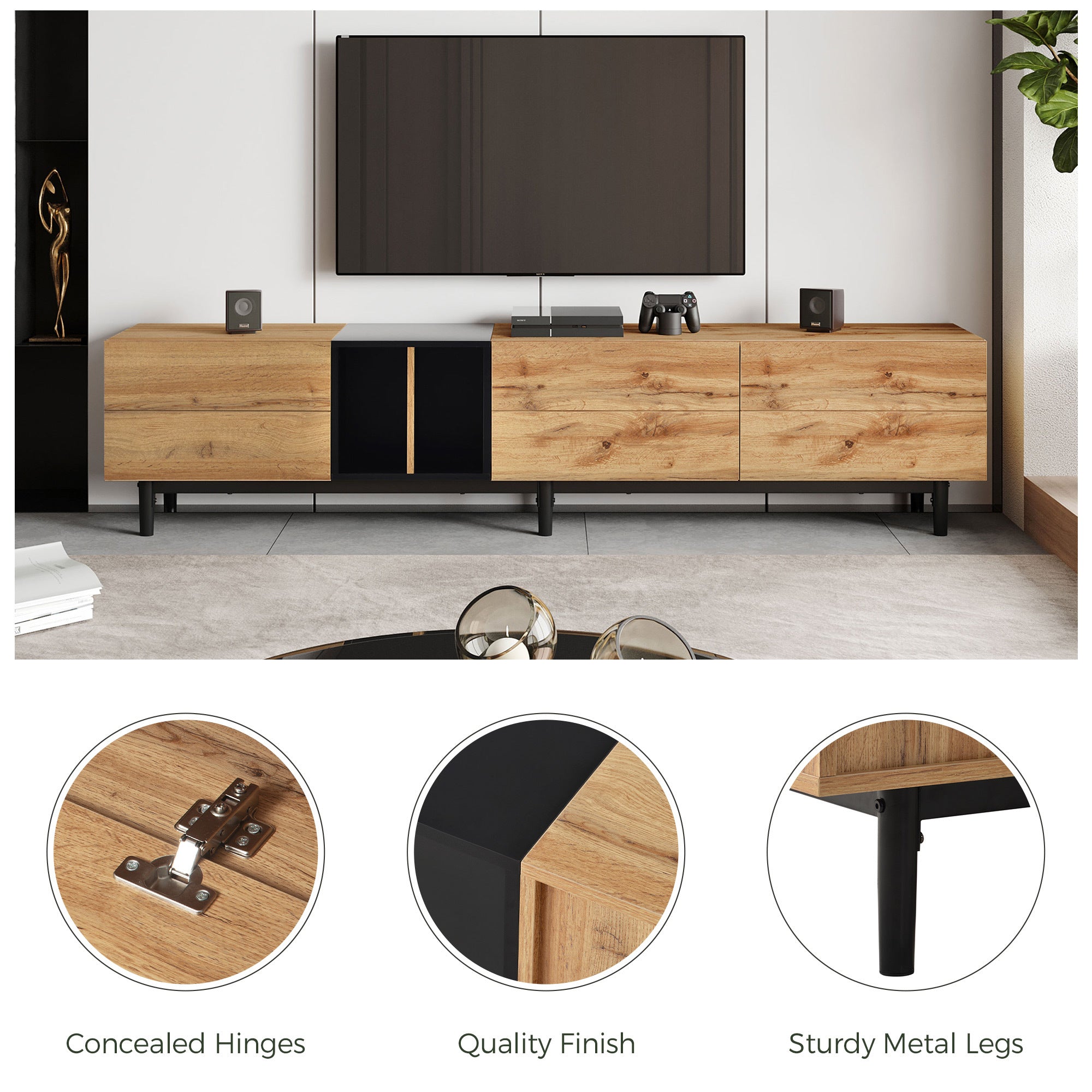 Modern Natural Wood Color TV Stand-thumbmail-8