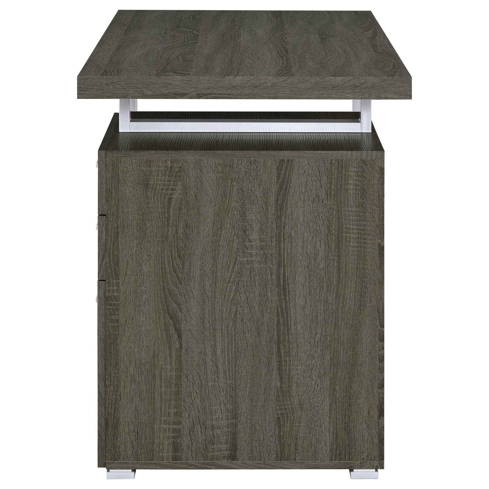 Weathered Grey 3-Drawer Reversible Office Desk-thumbmail-4