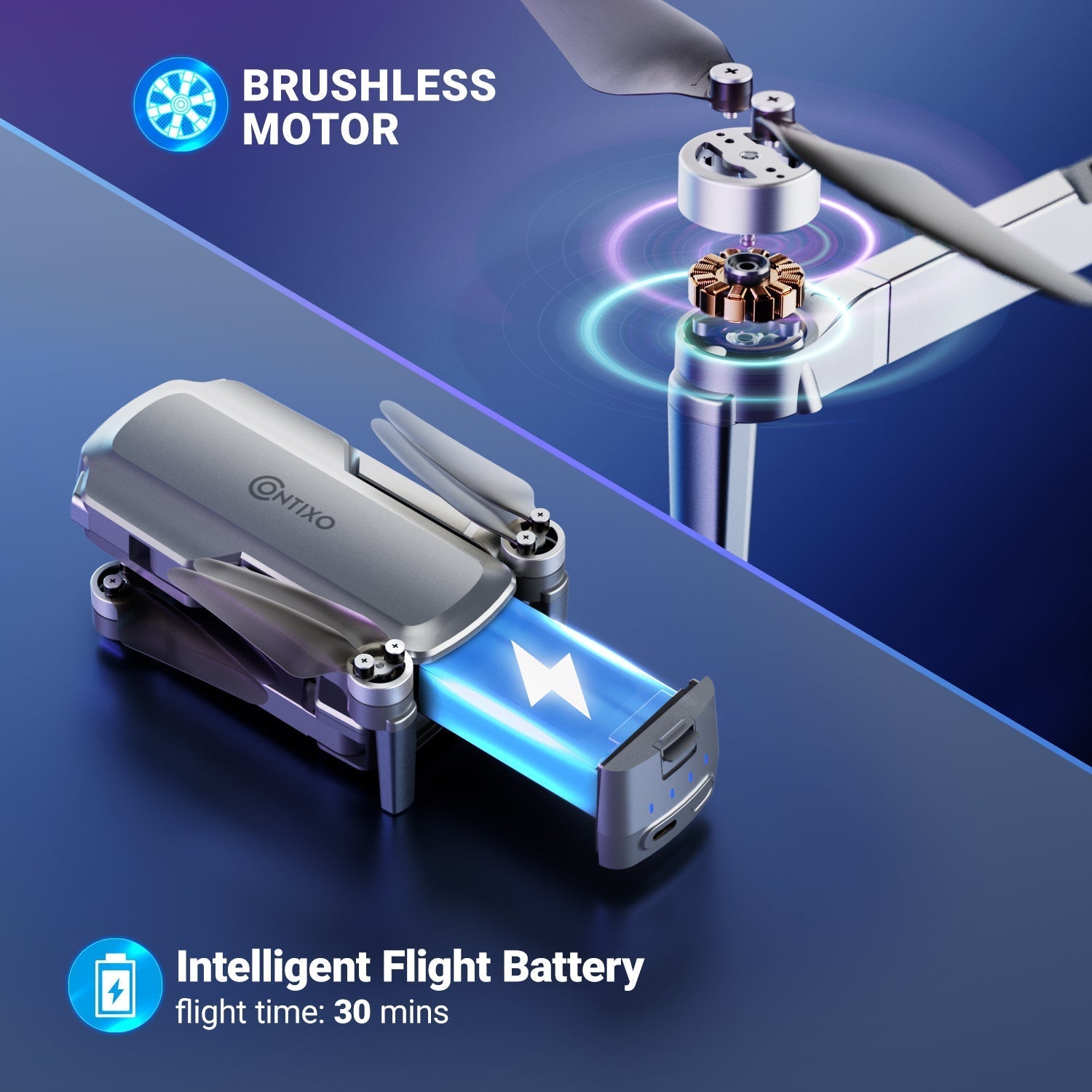 Contixo F28 Pro Foldable Drone With 4K FHD Camera and Carrying Case-thumbmail-6