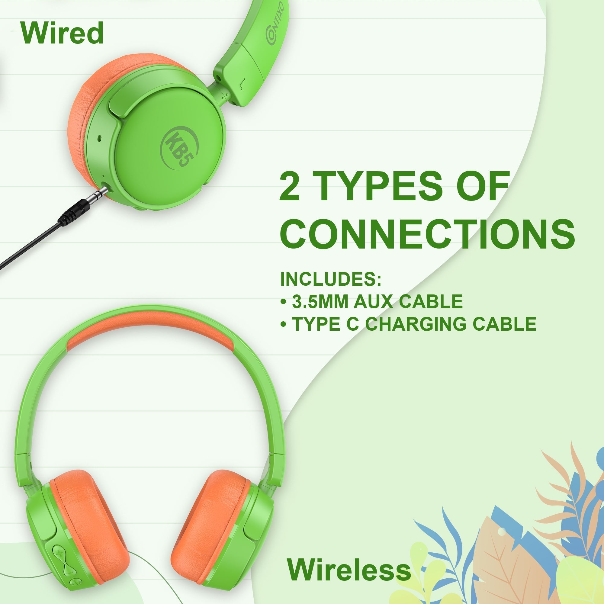 Contixo KB5 Kids Wireless Bluetooth Headphones-thumbmail-4