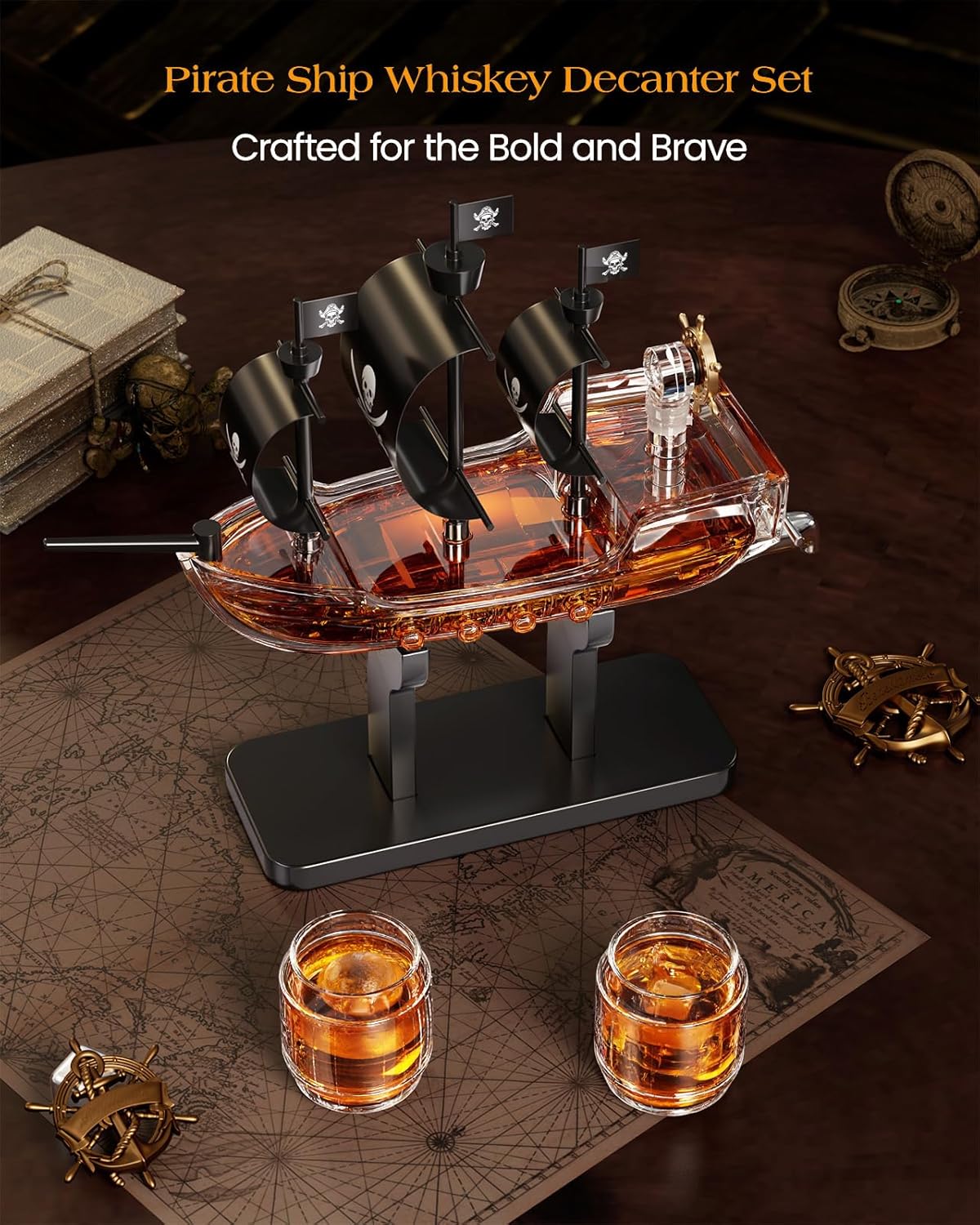 Pirate Ship Whiskey Decanter Set-thumbmail-7
