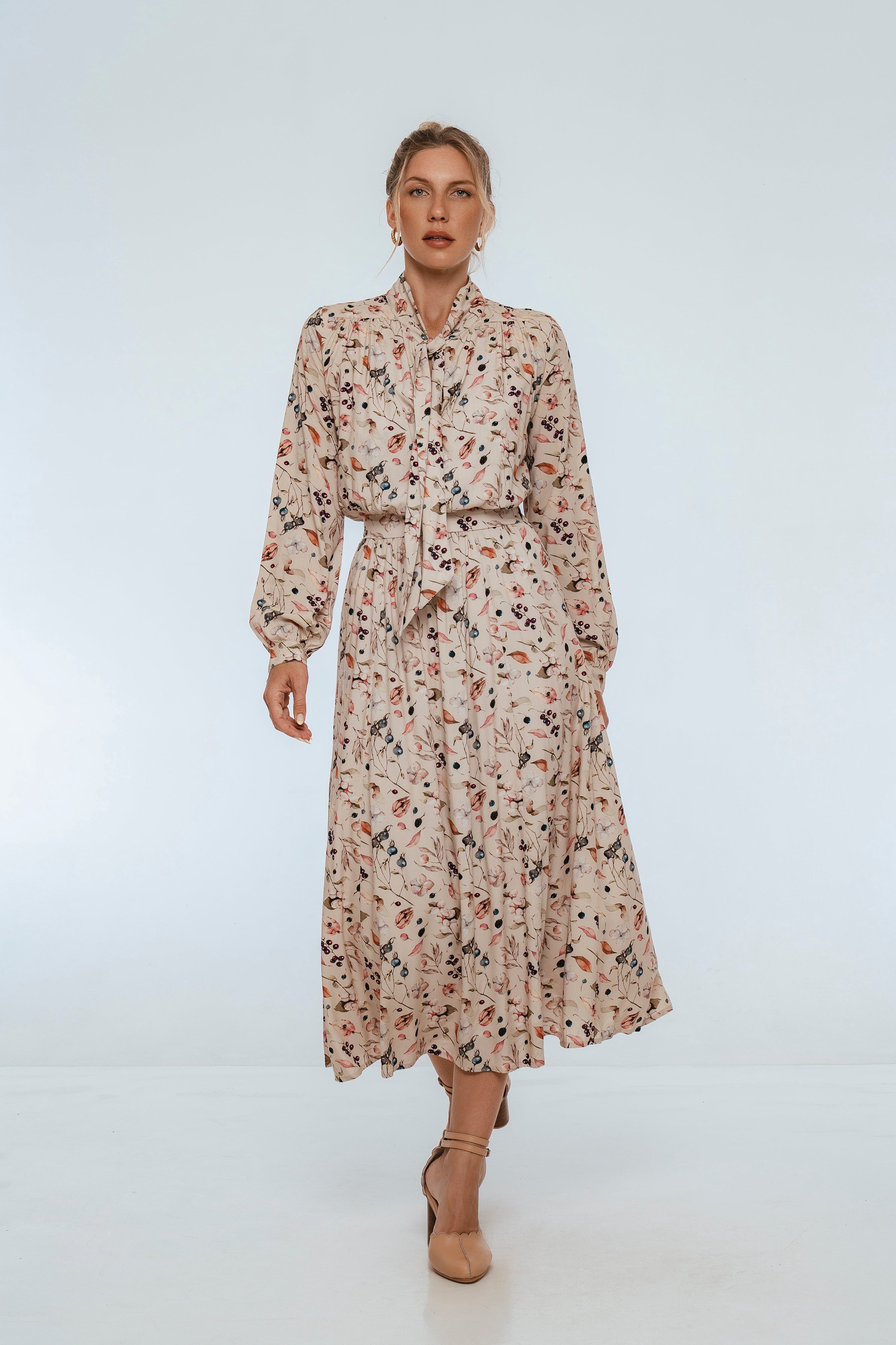 Evelina Long Sleeve Midi Dress-thumbmail-6