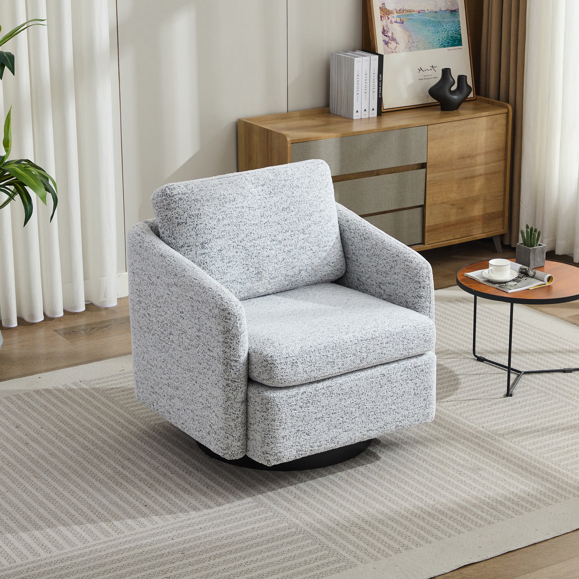 31.5"W  Comfy Round Swivel Accent Chair-thumbmail-9