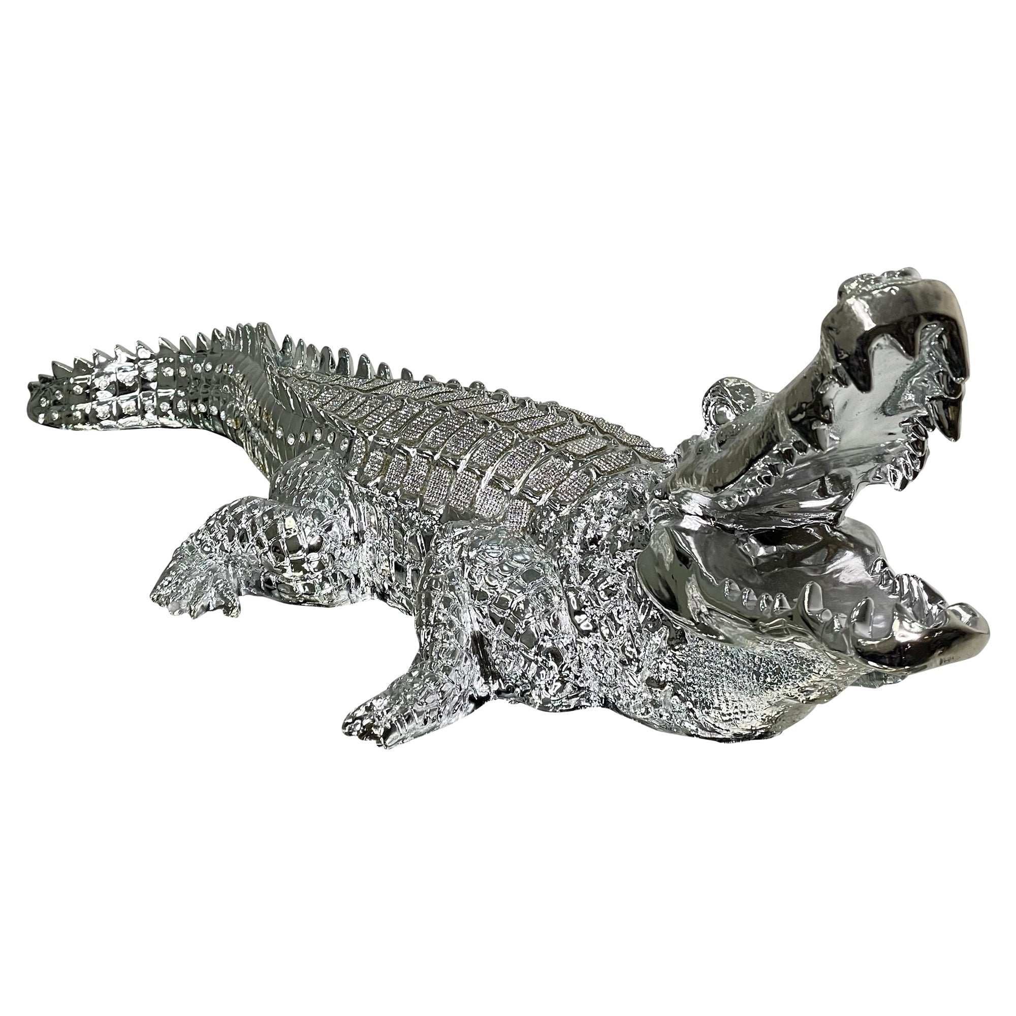 Ambrose Diamond Encrusted Chrome Plated Crocodile-thumbmail-3