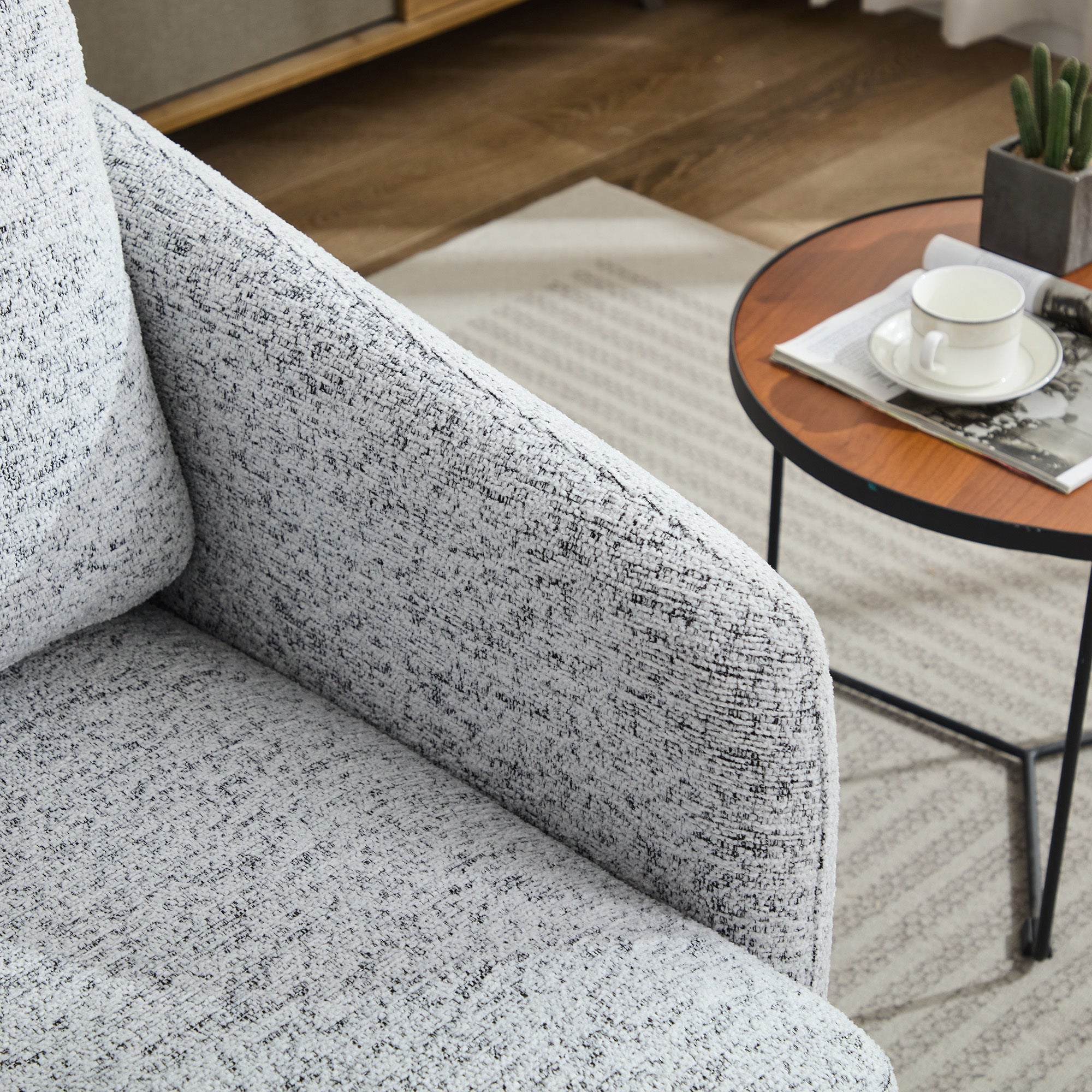 31.5"W  Comfy Round Swivel Accent Chair-thumbmail-1