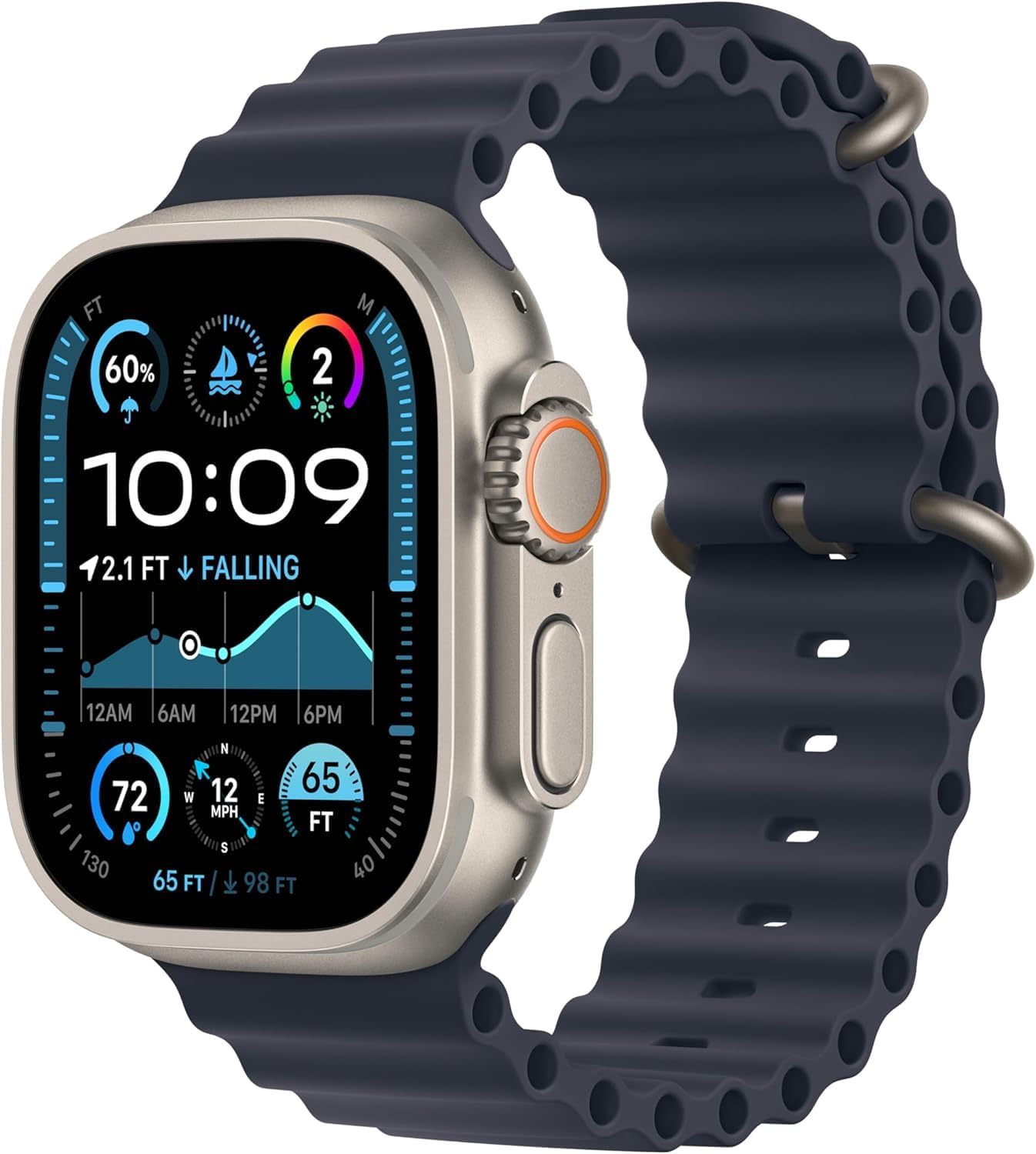 Apple Watch Ultra 2 49mm Gps + Cellular Natural Titanium + Navy Ocean Band 64gb WS1 (Certified Refurbished)