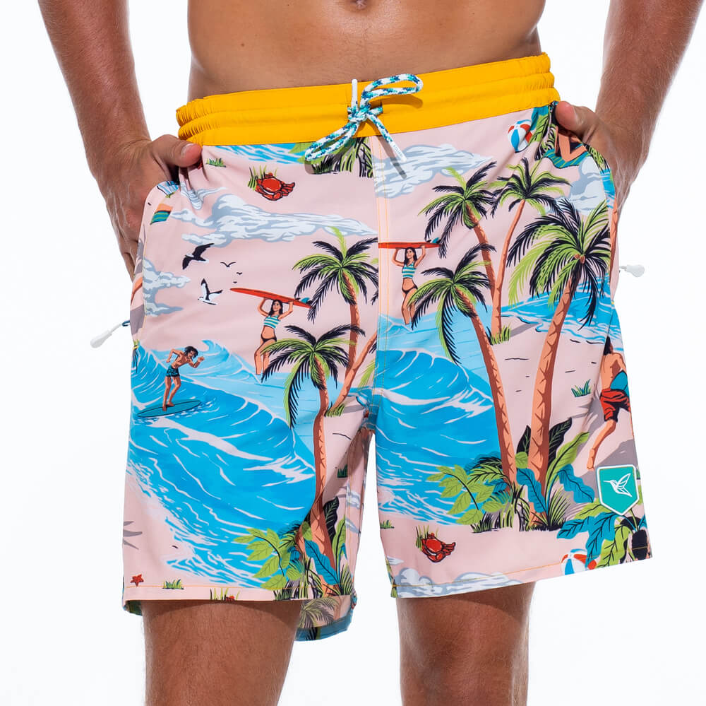 Mens Designer Board Shorts | Island Original Print-thumbmail-1
