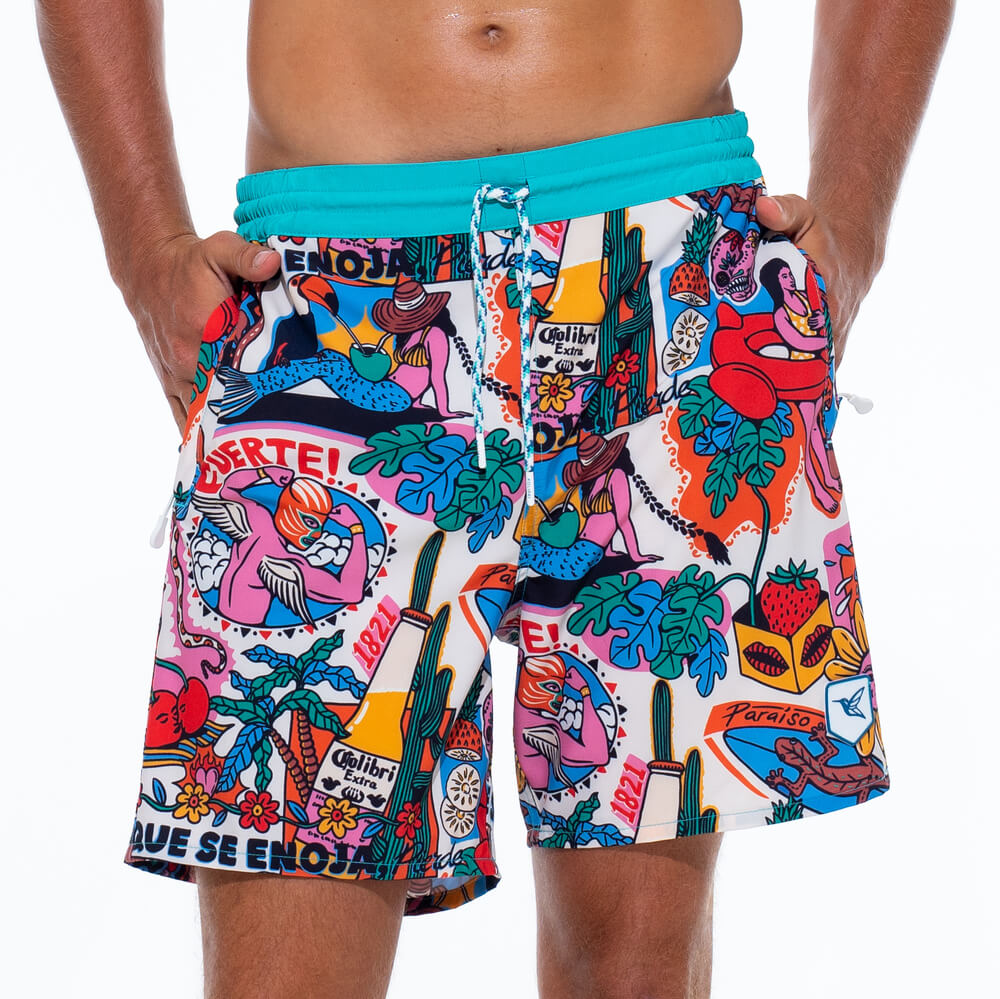 Mens Designer Board Shorts | Fuerte Original Print-thumbmail-1