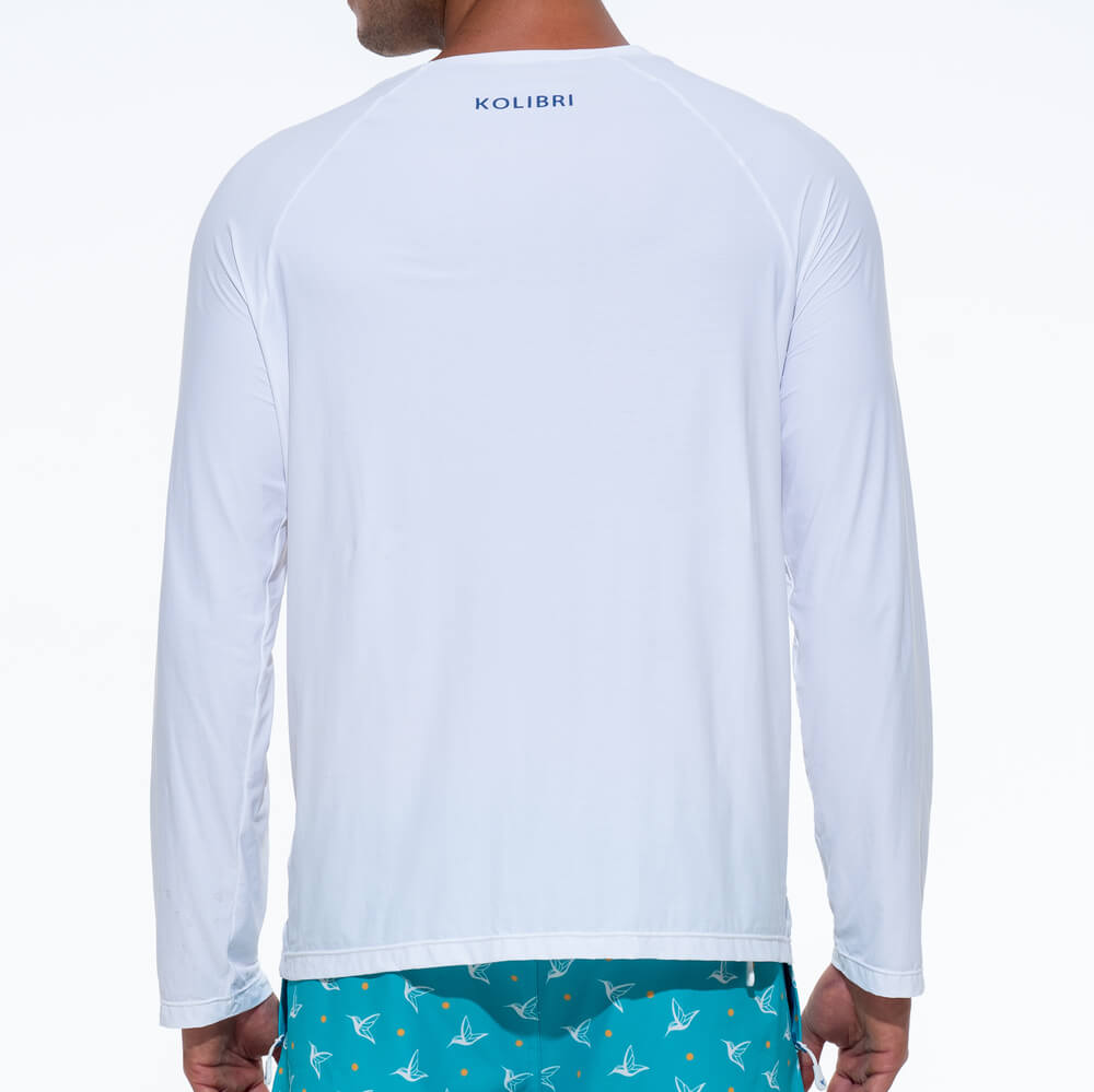 Ultralight UPF Activity Shirt | Mens Long-Sleeve UV Sun Protection | White-thumbmail-2