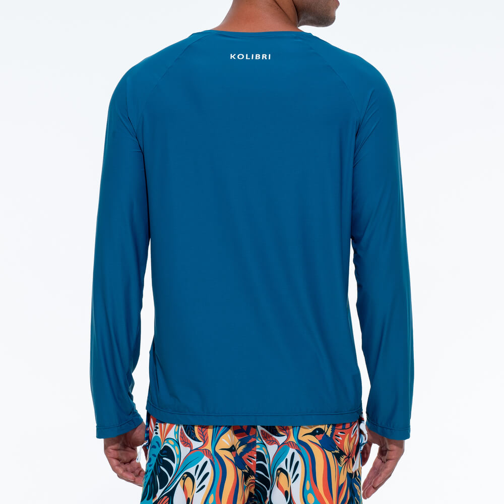 Ultralight UPF Activity Shirt | Mens Long-Sleeve UV Sun Protection | Deep Ocean-thumbmail-2