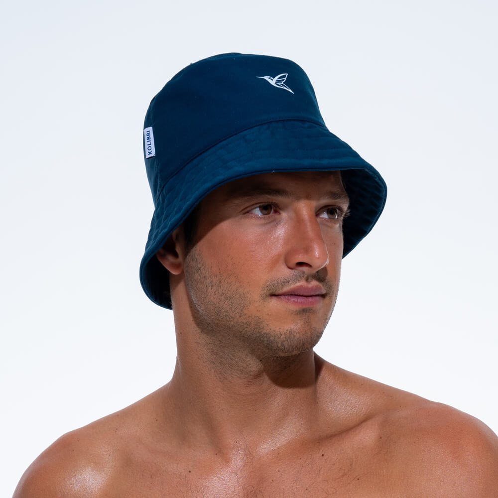 Mens Bucket Hat | 100% Cotton Twill | Deep Ocean-thumbmail-1