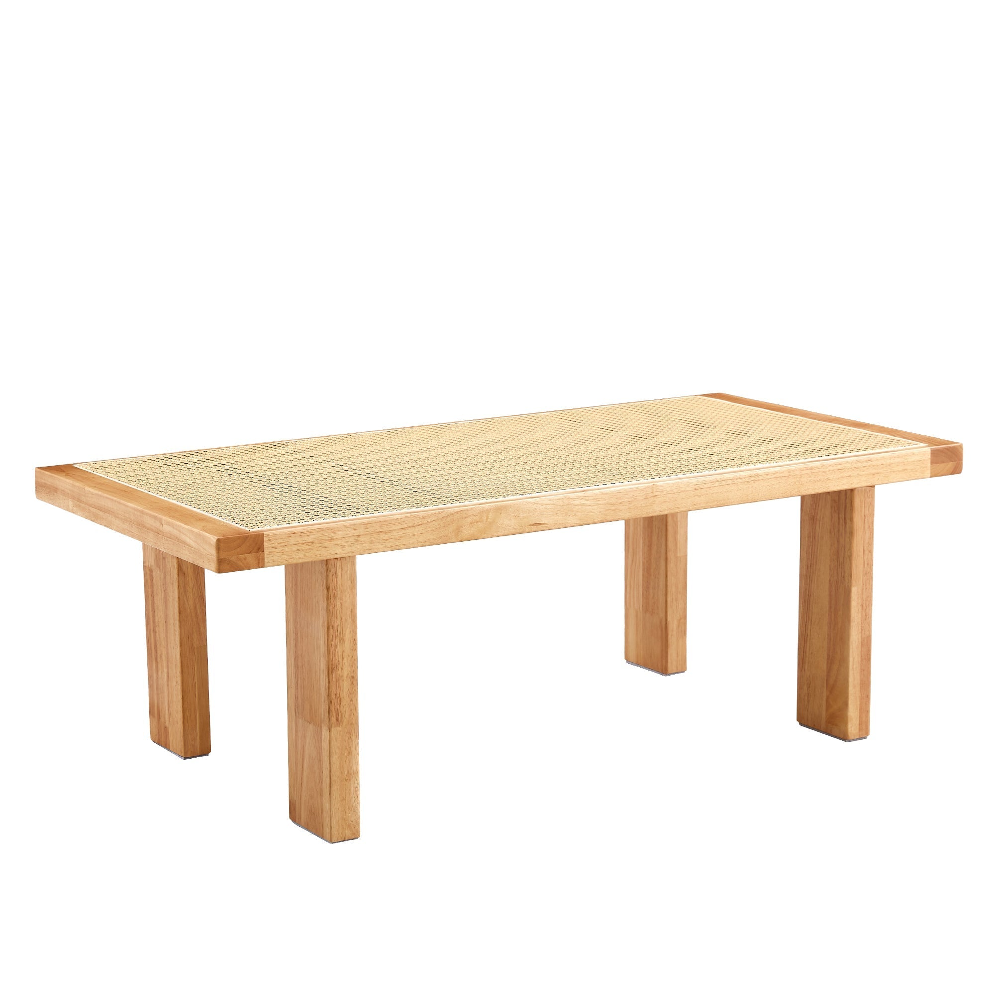 Modern Minimalist Rectangular Rattan Tabletop Coffee Table-thumbmail-3