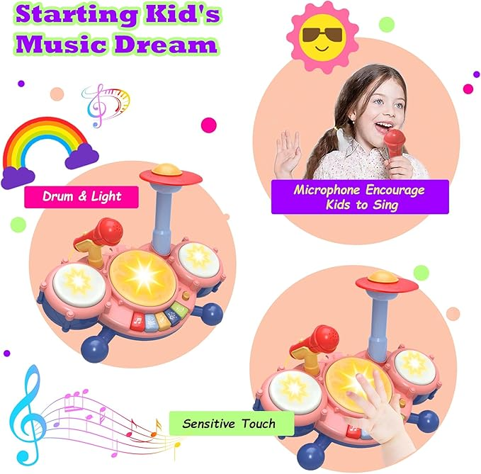 Contixo Musical Drum Toy Set for Babies, Learn Toy Age 2-8 Years-thumbmail-13