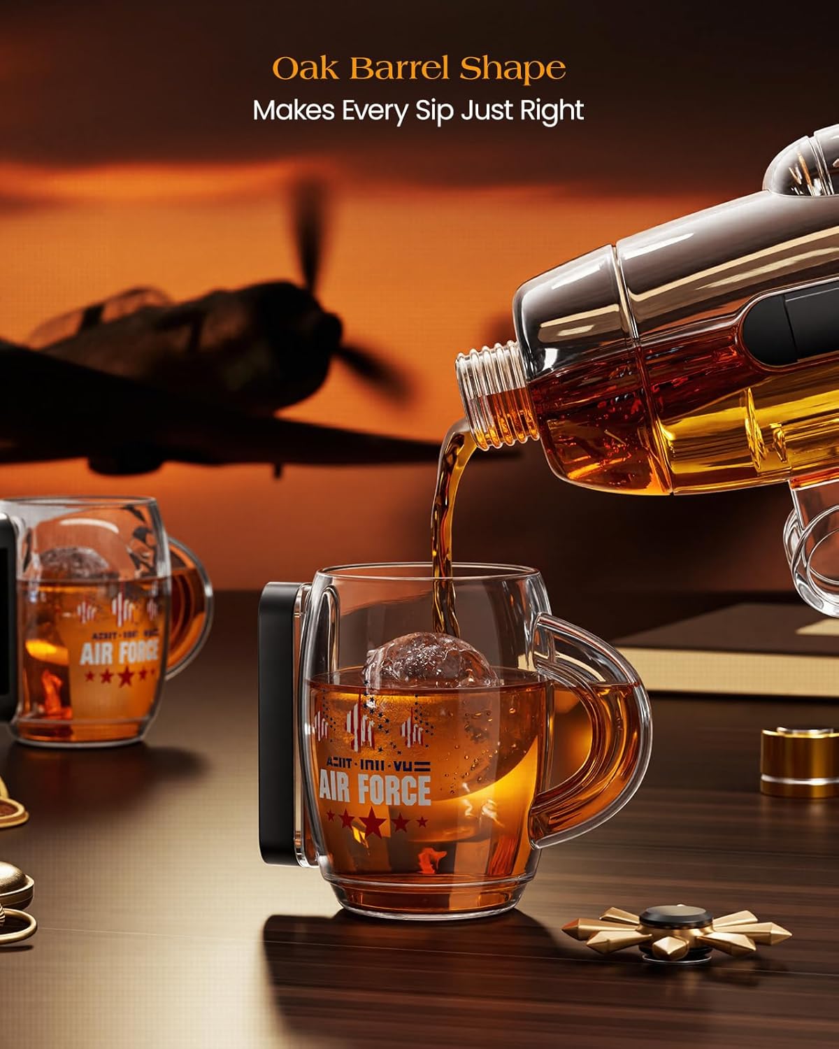 Fighter Aircraft Whiskey Decanter Set-thumbmail-2