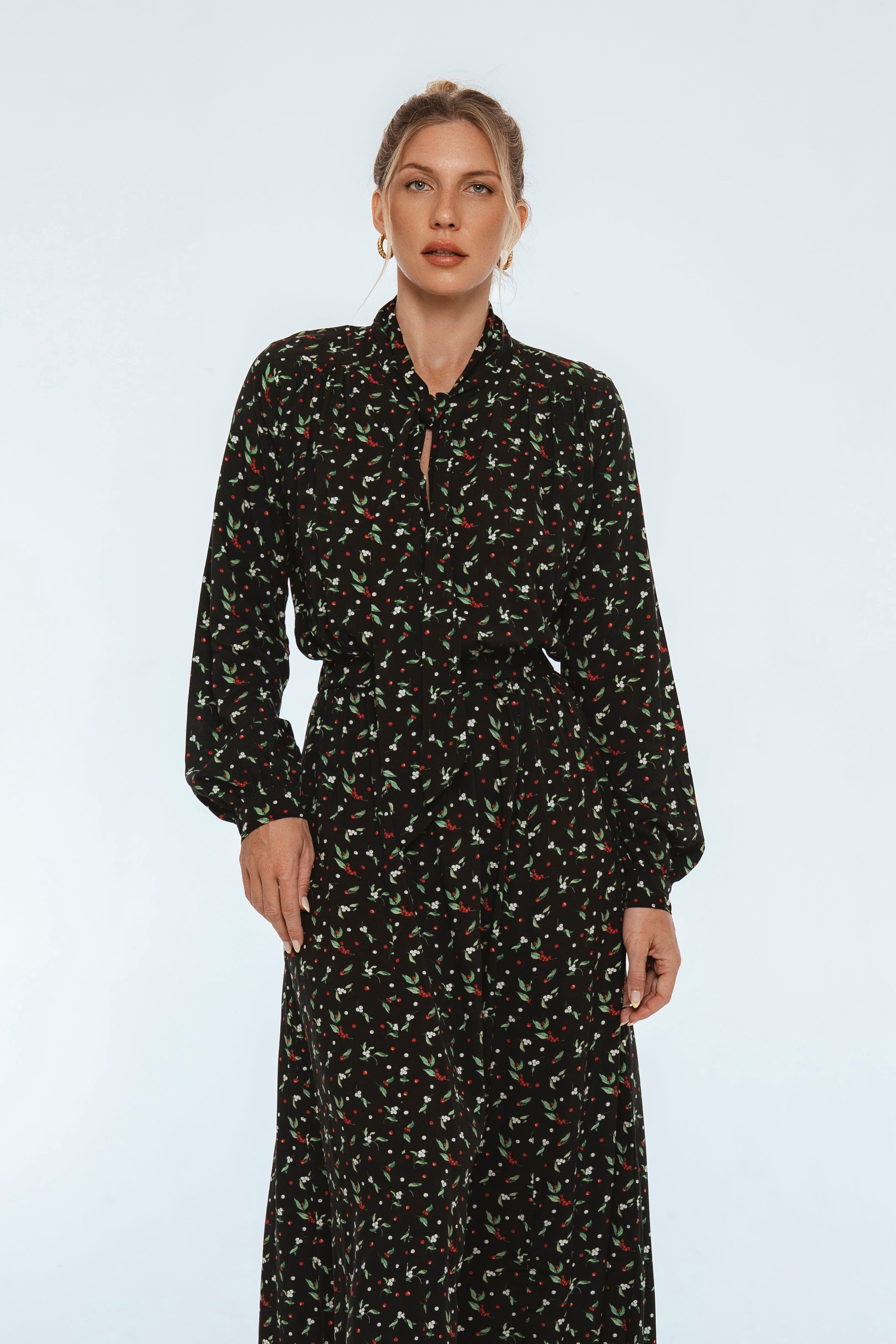 Evelina Long Sleeve Midi Dress-thumbmail-10