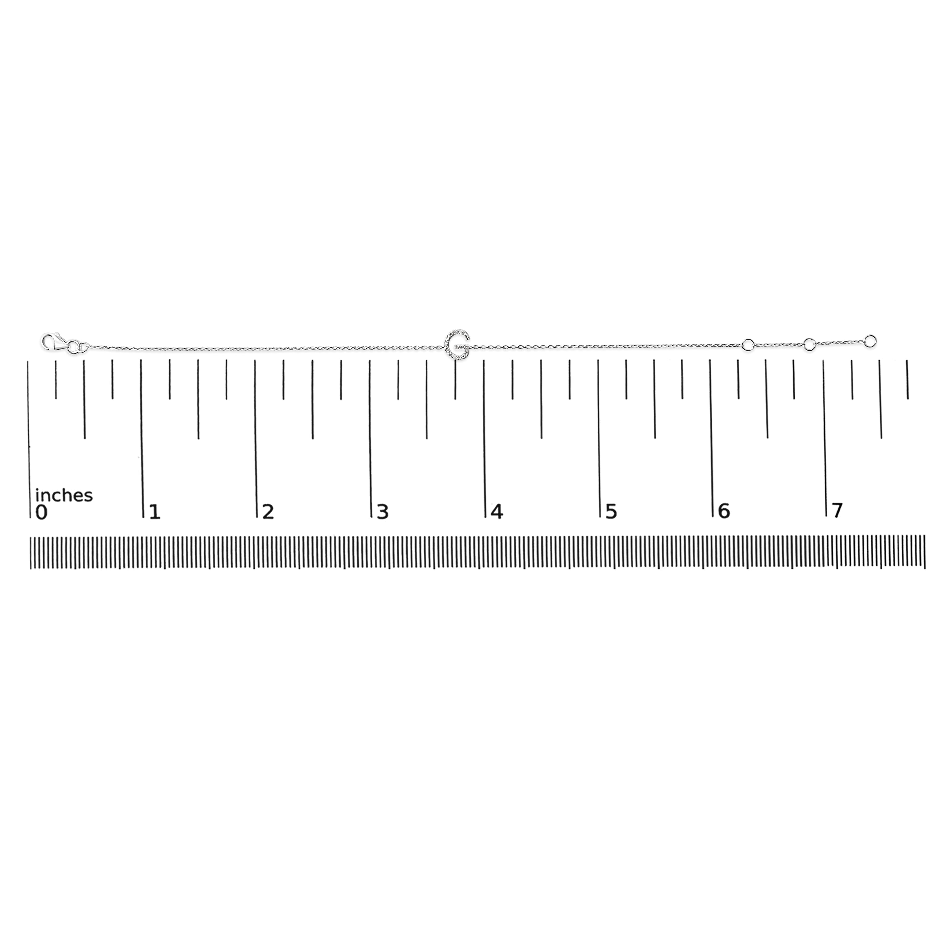 10K White Gold Diamond Accent "G" Initial Charm and Link Bracelet-thumbmail-6