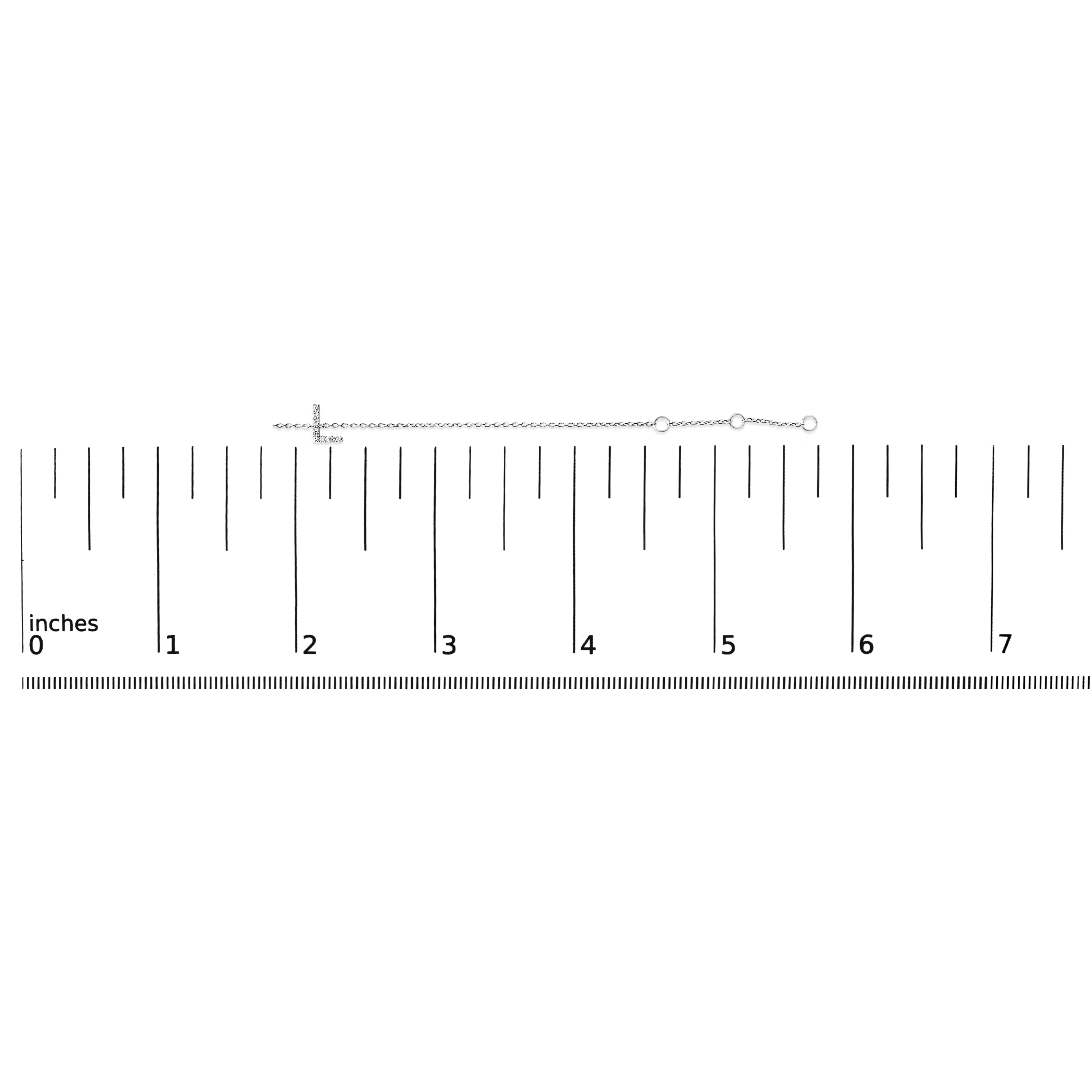 10K White Gold Diamond Accent "L" Initial Charm and Link Bracelet-thumbmail-6