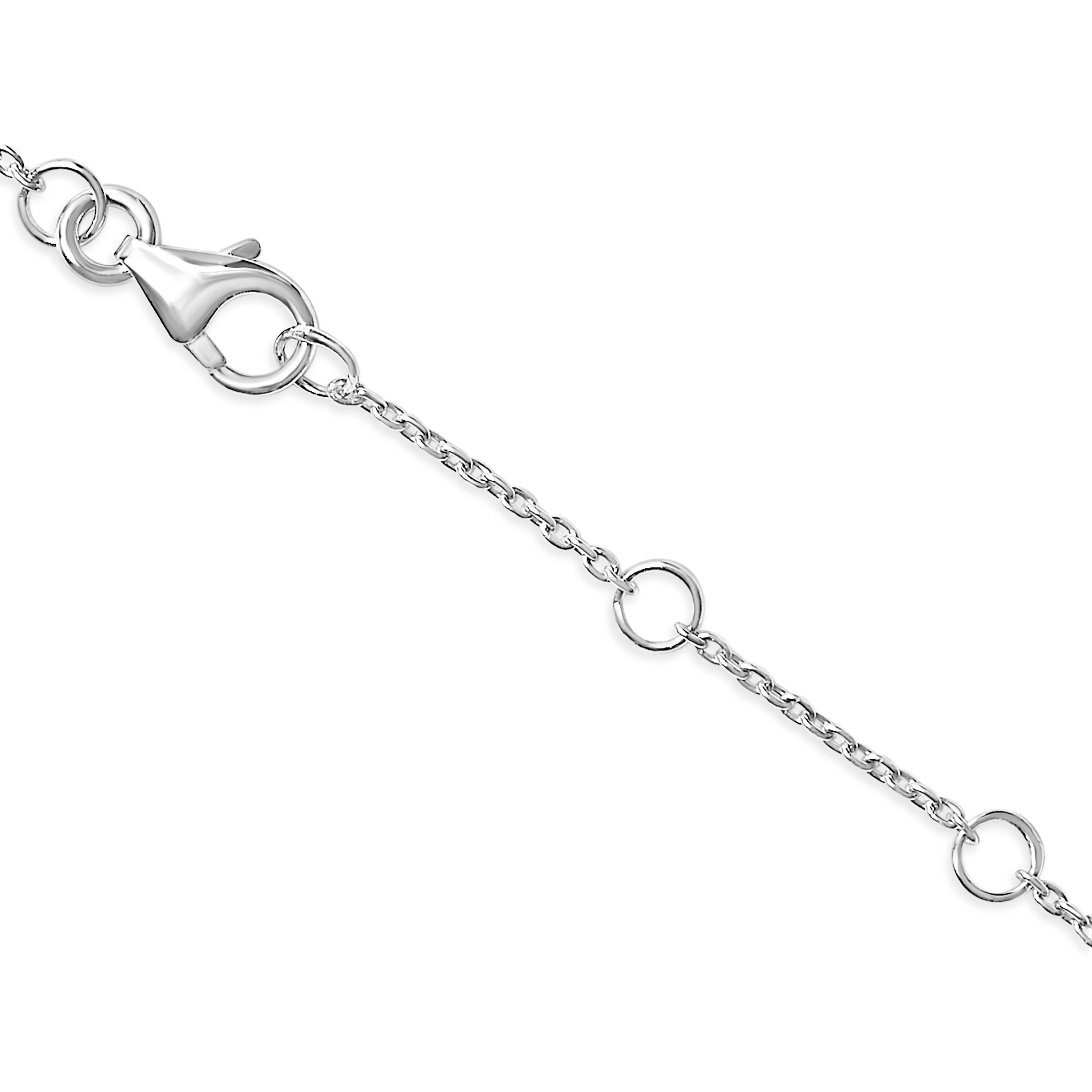 10K White Gold Diamond Accent "P" Initial Charm and Link Bracelet-thumbmail-6