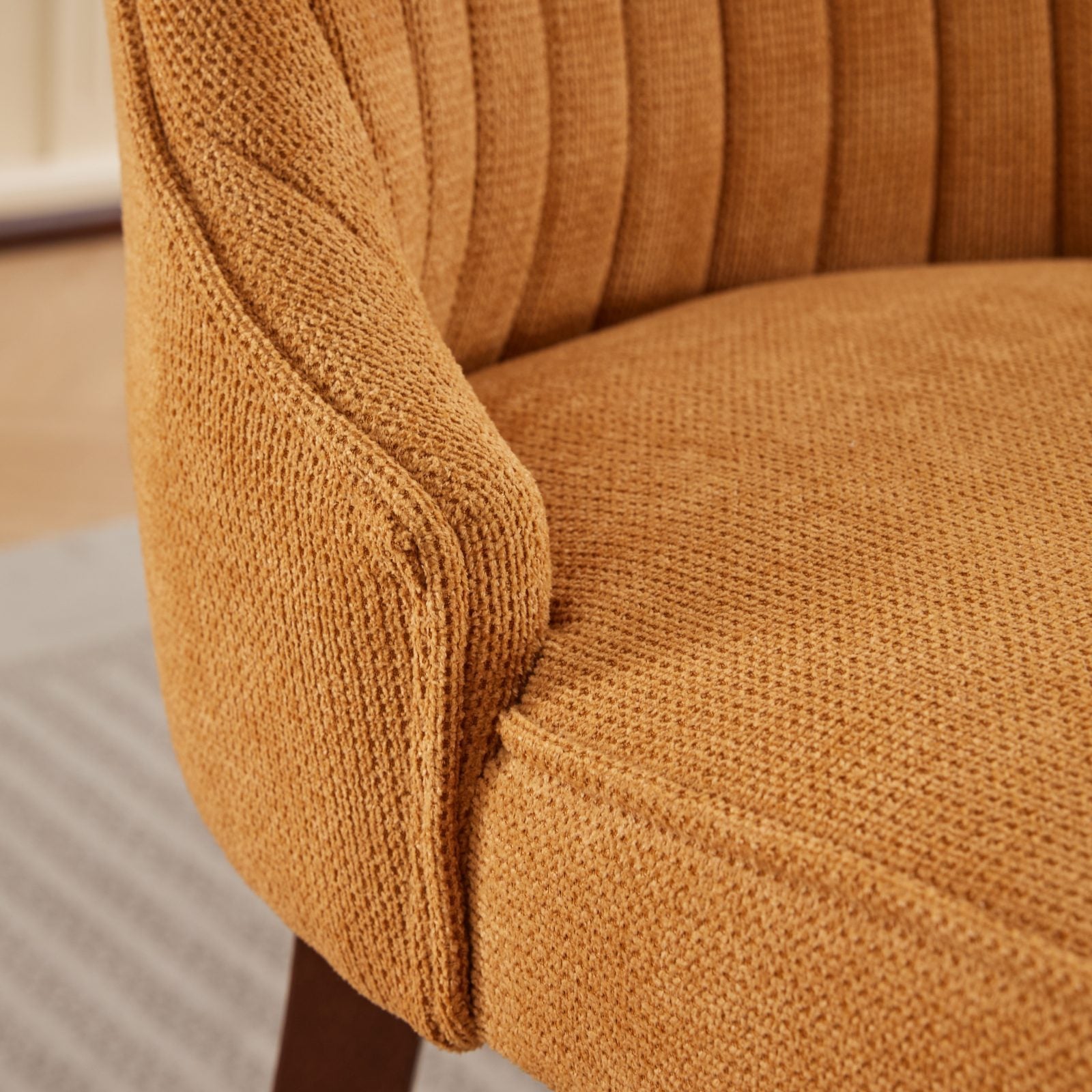 Set of 2 Rayon Cloth Flocking Linen Dining Chairs-thumbmail-7