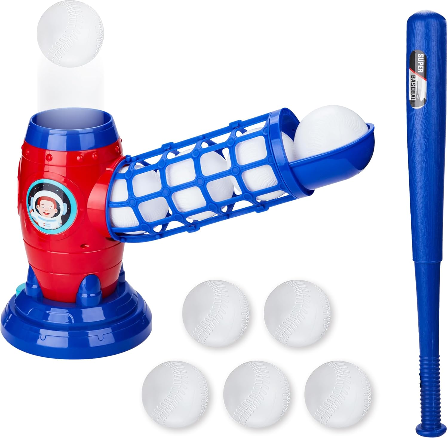Contixo Kid's Toy T-Ball Set With 5 Balls and Collapsible Bat-thumbmail-1