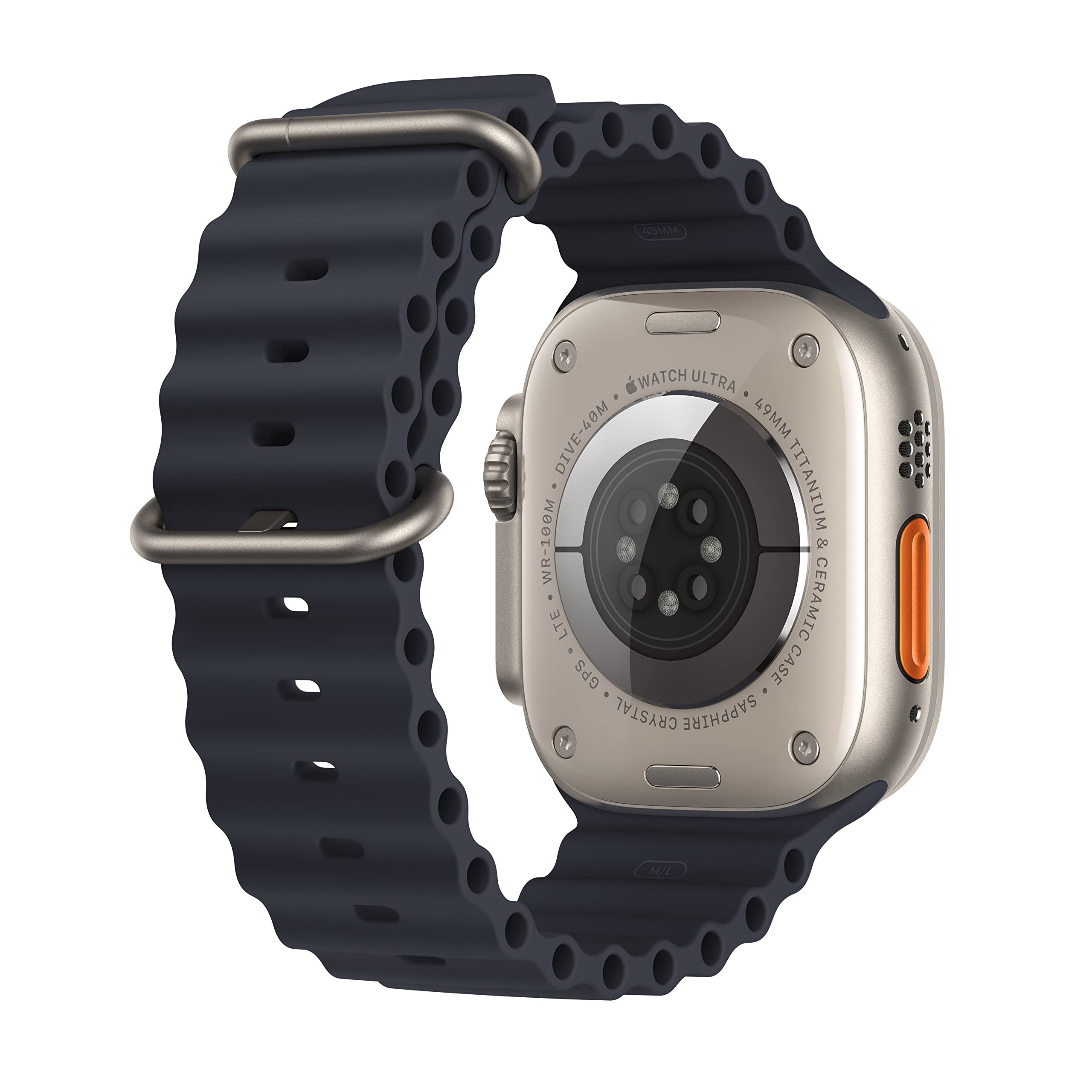 Apple Watch Ultra 49mm Gps + Cellular Titanium Silver + Navy Ocean Band 32gb WS2 (Certified Refurbished)-thumbmail-4