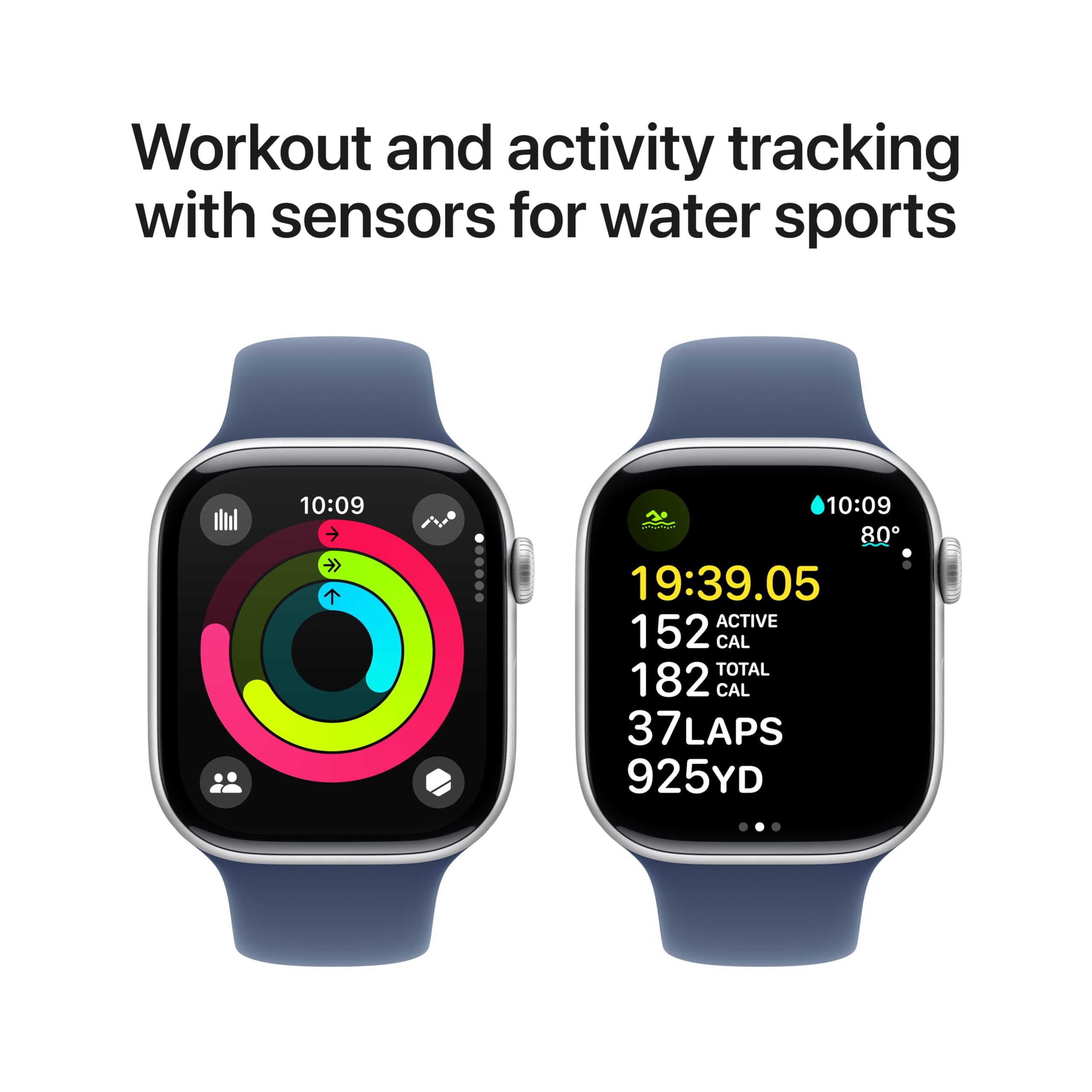Apple Watch Series 10 46mm Gps Aluminum Silver + Denim Sport Band 64gb WS1 (Certified Refurbished)-thumbmail-1