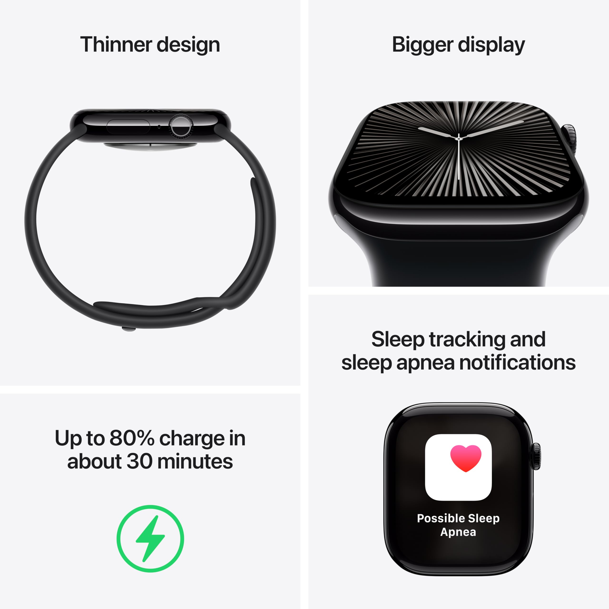 Apple Watch Series 10 46mm Gps Aluminum Silver + Denim Sport Band 64gb WS1 (Certified Refurbished)-thumbmail-5