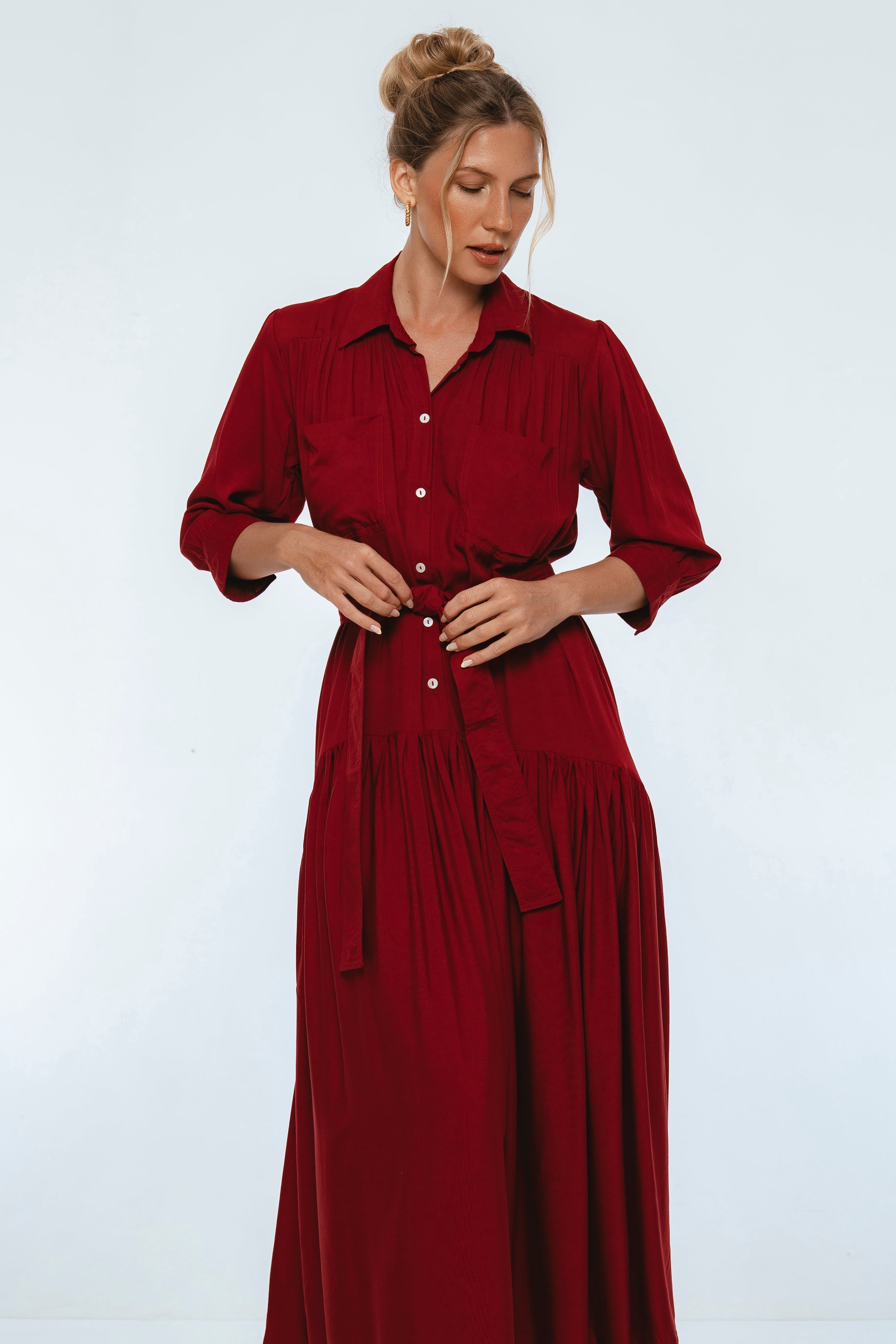 Colette Long Sleeve Shirt Dress-thumbmail-10