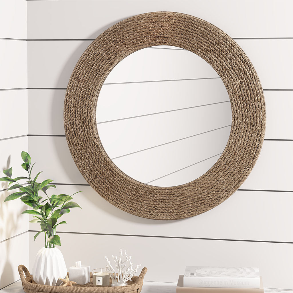 Natural Jute Rope Round Wall Mirror-thumbmail-6