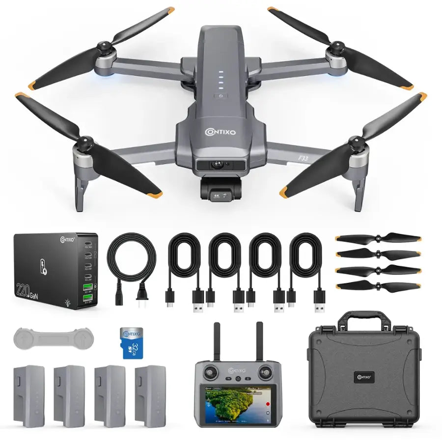 Contixo F33 Vortex | Travel Bundle - Professional 4K UHD GPS Drone - 42 Min Flight X 4, Brushless Motors, Advanced Smart Modes-thumbmail-1