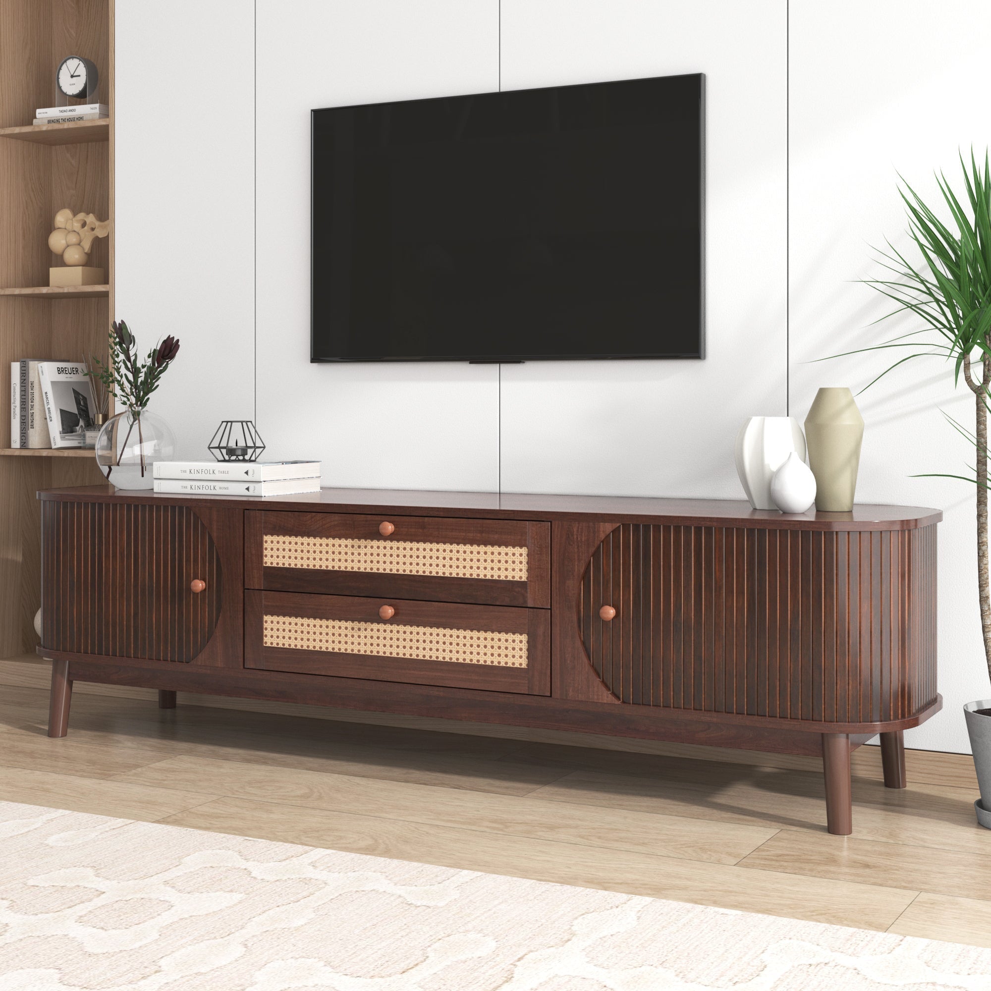 Modern Farmhouse Rattan TV Stand-thumbmail-3