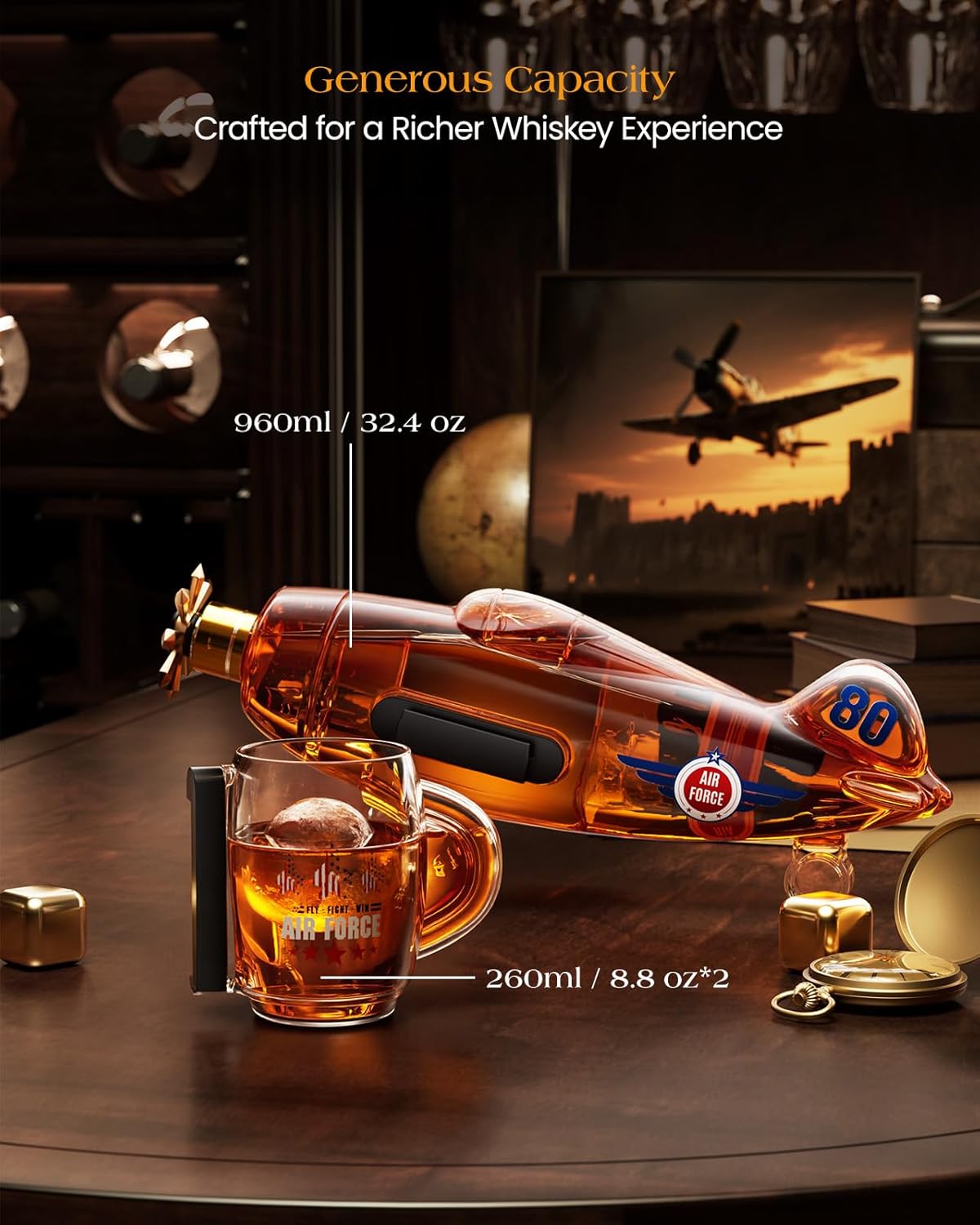 Fighter Aircraft Whiskey Decanter Set-thumbmail-7