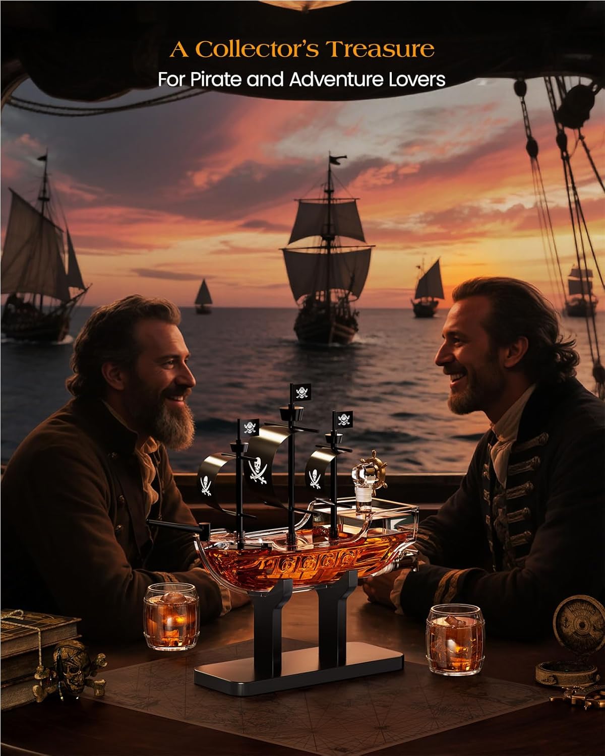 Pirate Ship Whiskey Decanter Set-thumbmail-1