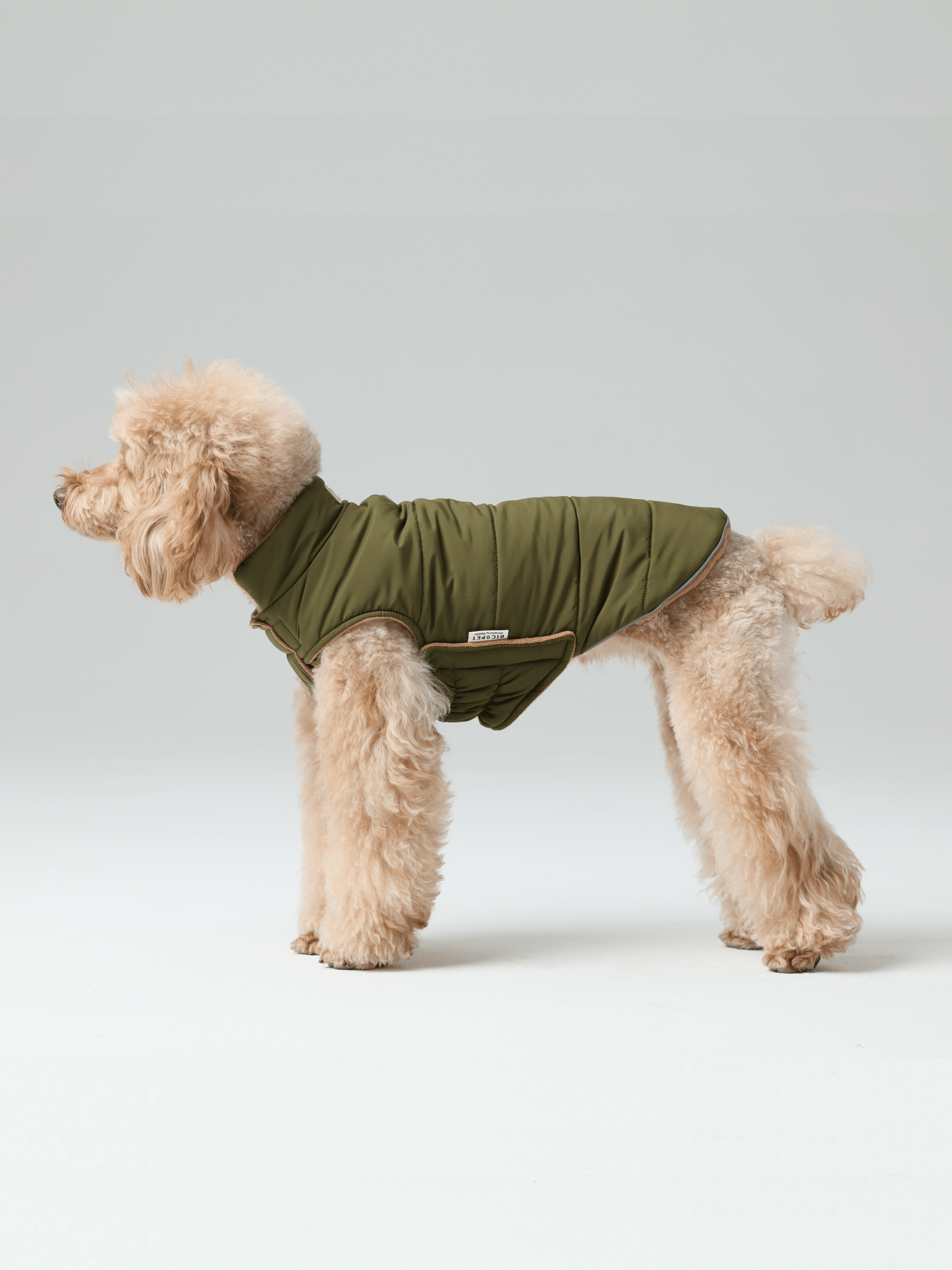 Reversible Dog Vest Jacket - Green Brown-thumbmail-2