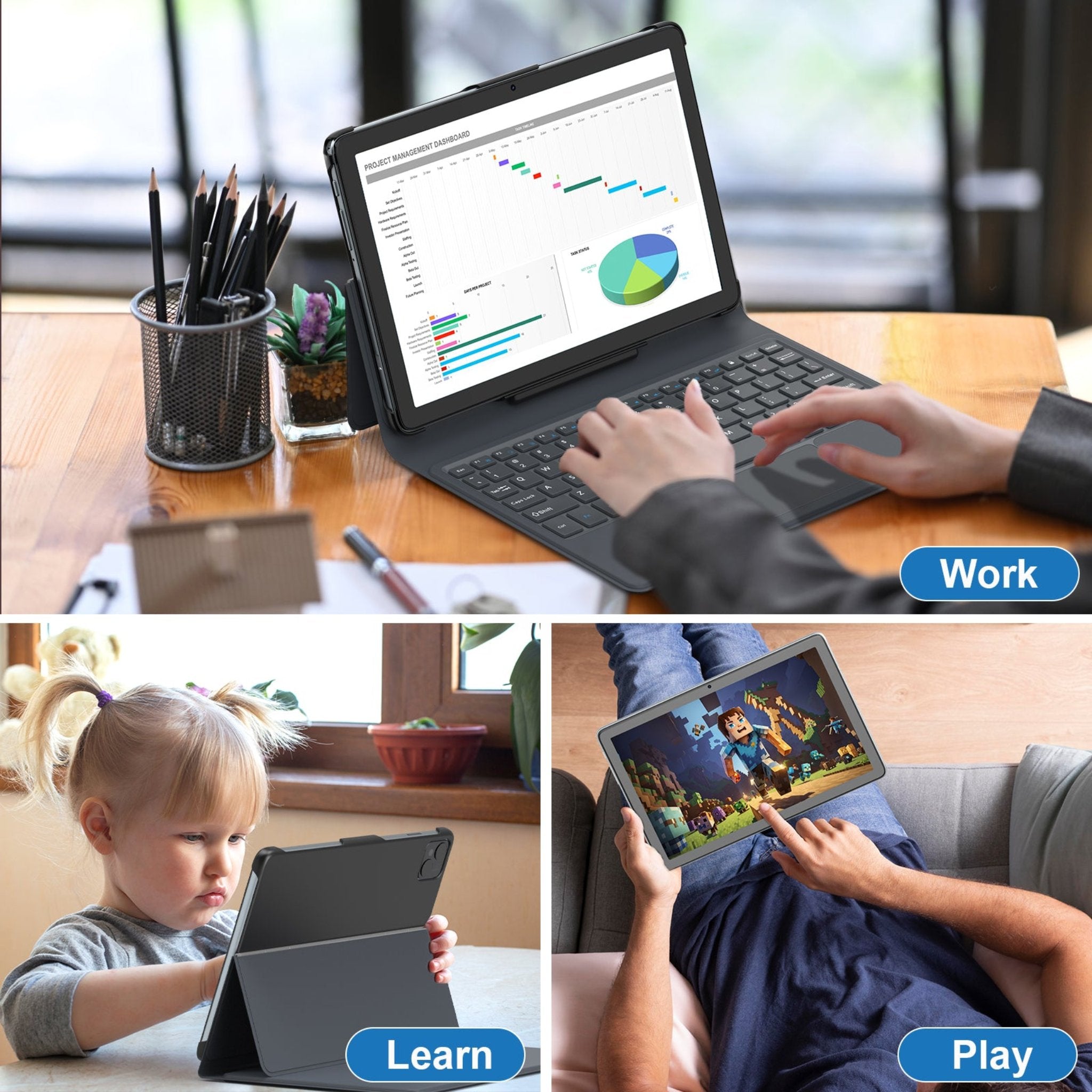Contixo A1 10" Educational Android Tablet With Docking Keyboard - 128GB-thumbmail-4