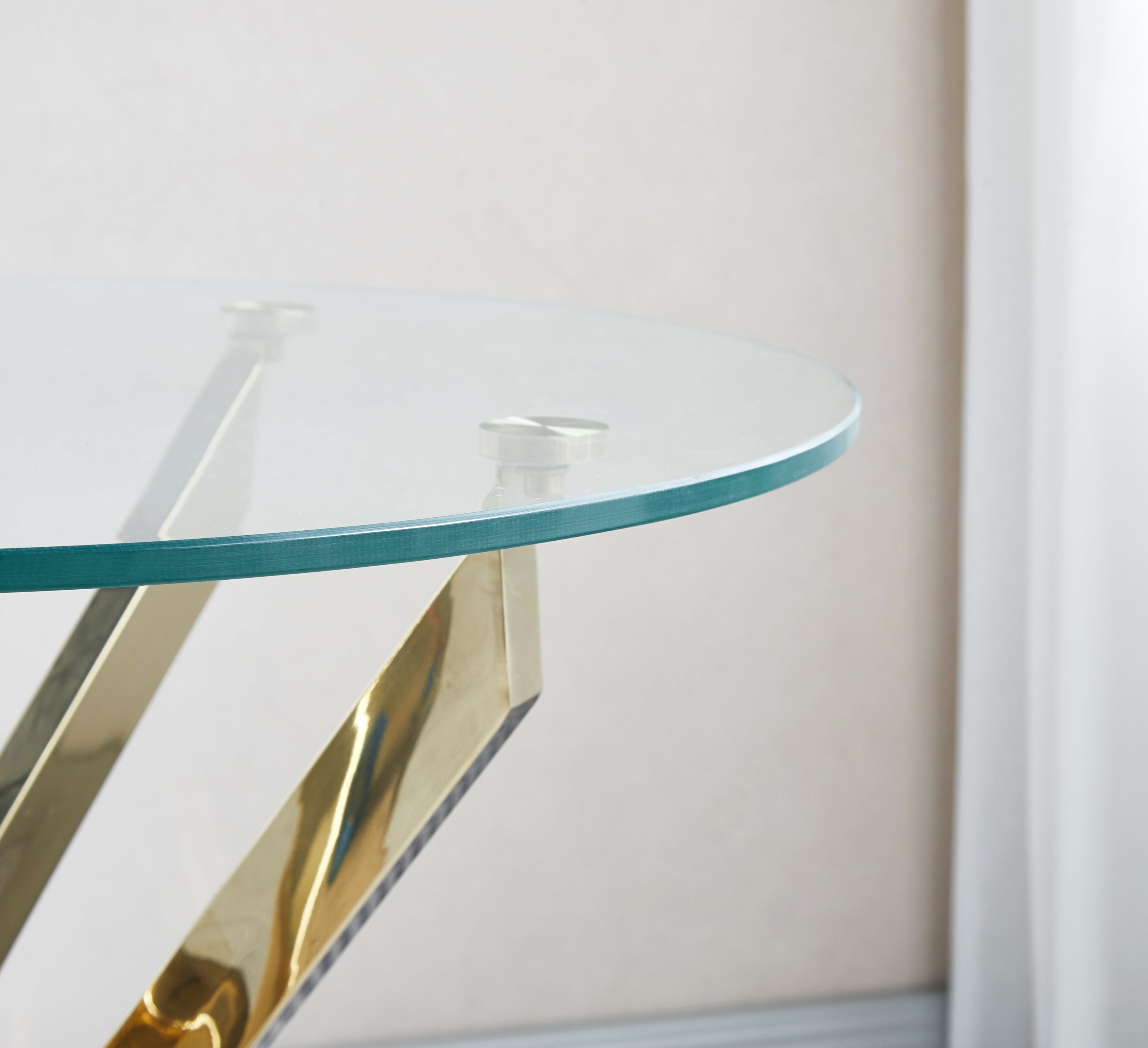 Modern Round Tempered Glass Coffee Table With Stainless Steel Legs-thumbmail-5
