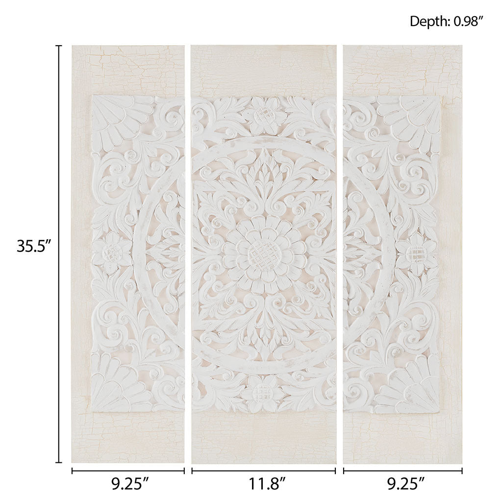 Triptych 3-Piece Dimensional Resin Canvas Wall Art Set-thumbmail-3