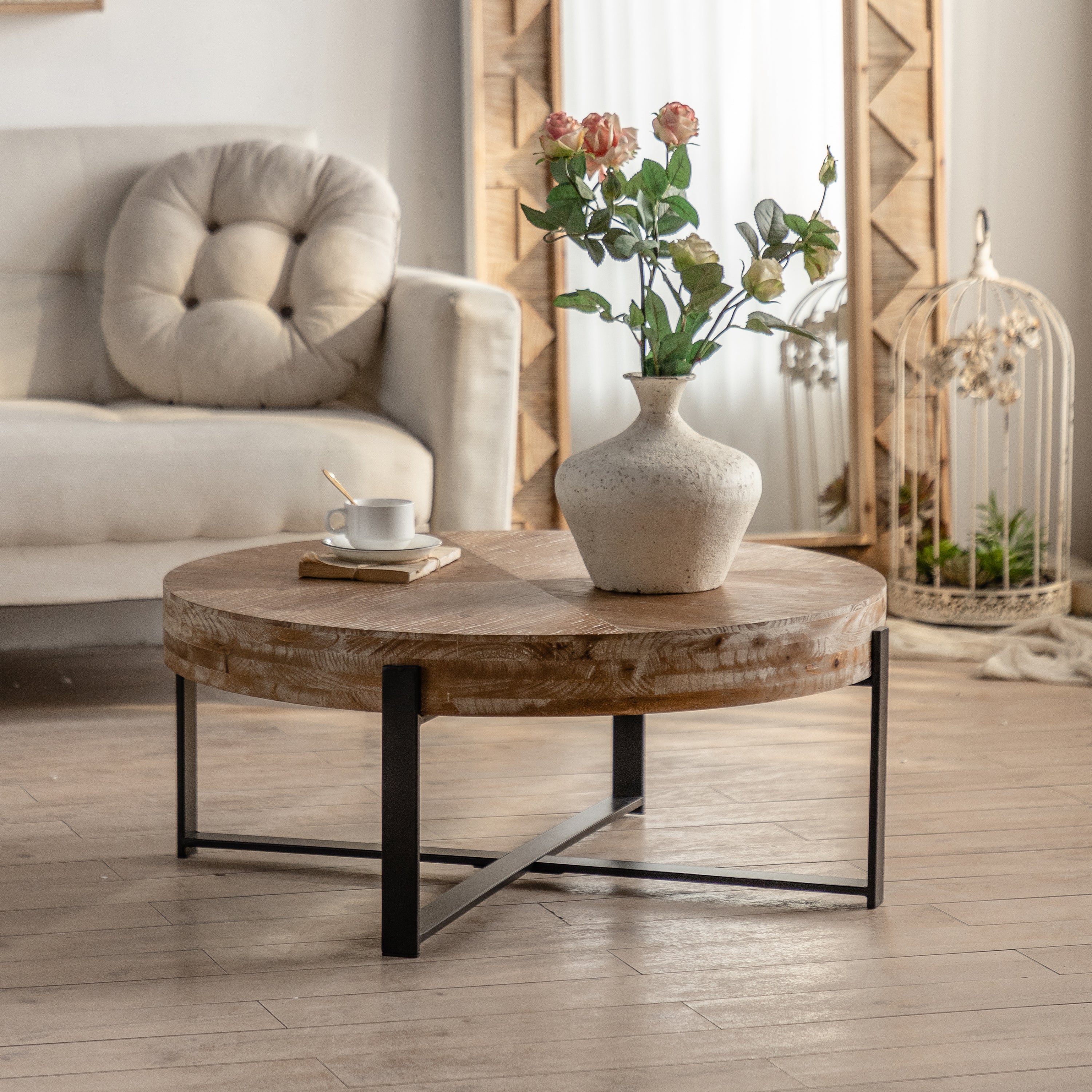 Modern Retro Splicing Round Coffee Table-thumbmail-6