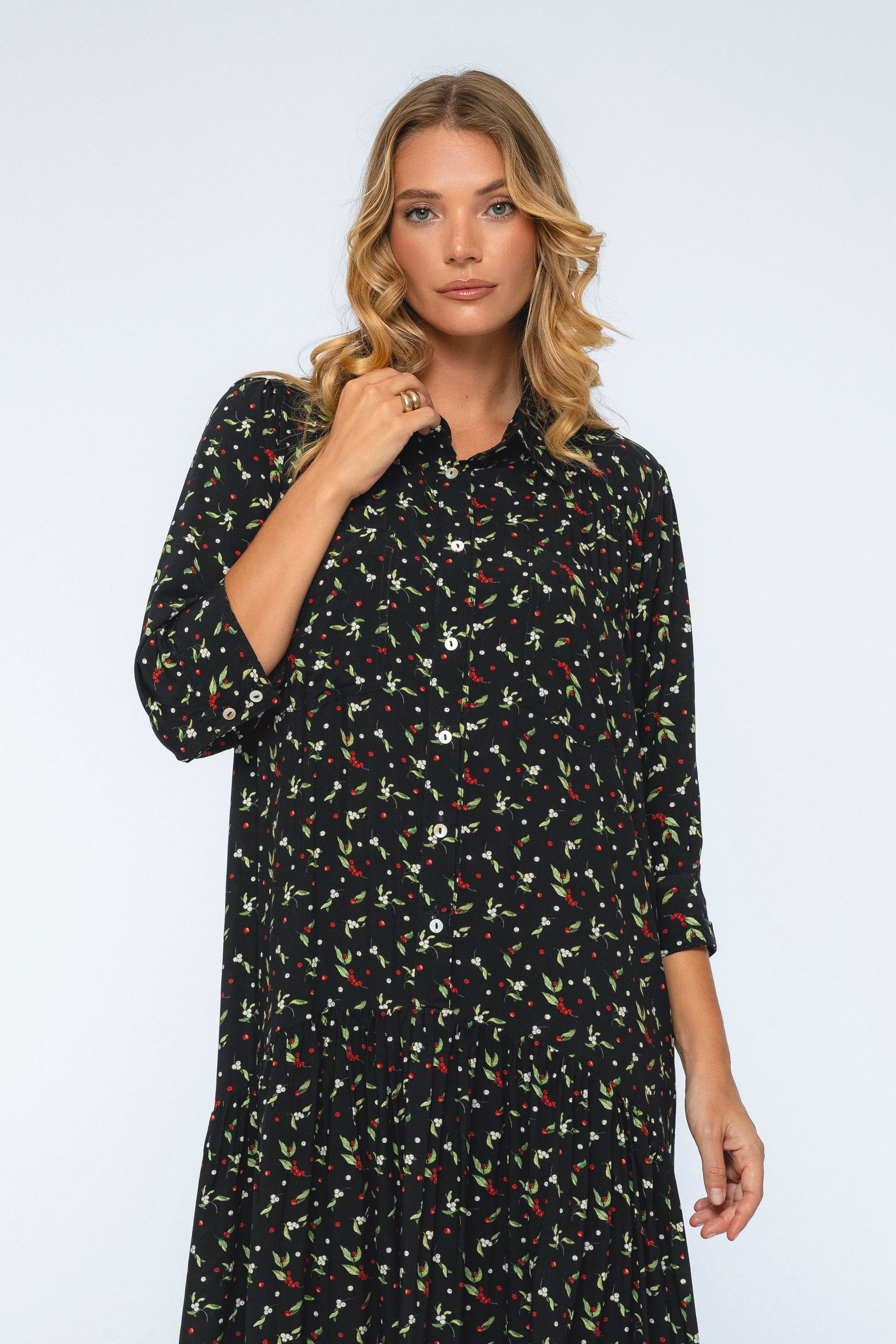 Colette Long Sleeve Shirt Dress-thumbmail-7