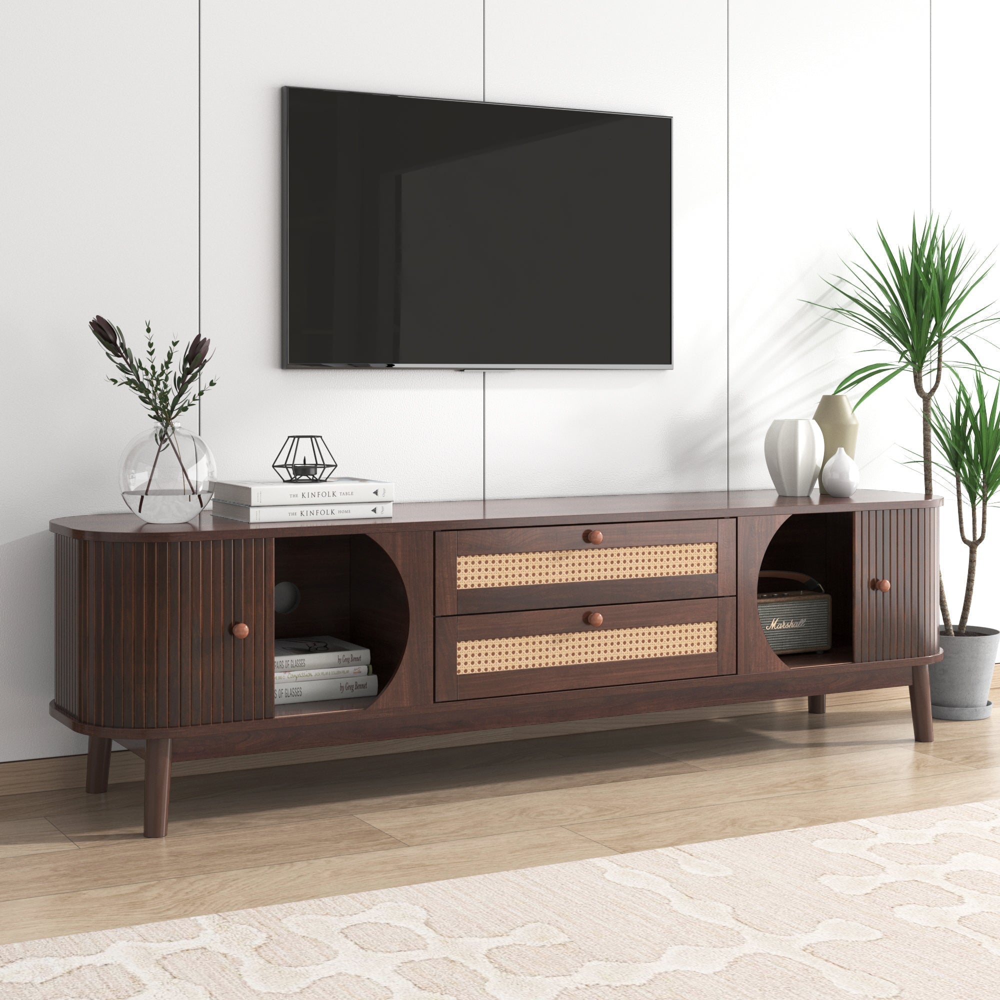 Modern Farmhouse Rattan TV Stand-thumbmail-4