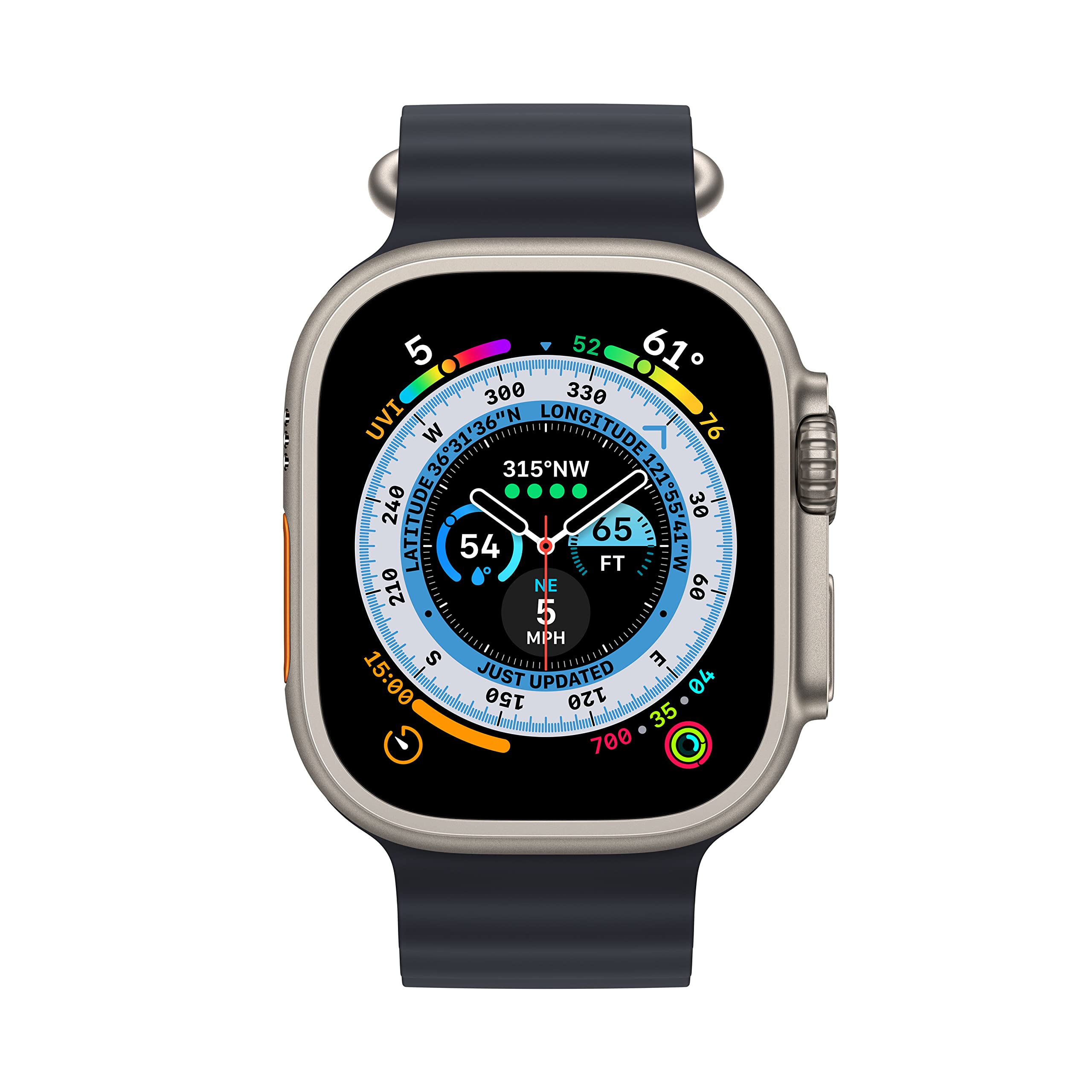 Apple Watch Ultra 49mm Gps + Cellular Titanium Silver + Navy Ocean Band 32gb WS2 (Certified Refurbished)-thumbmail-3